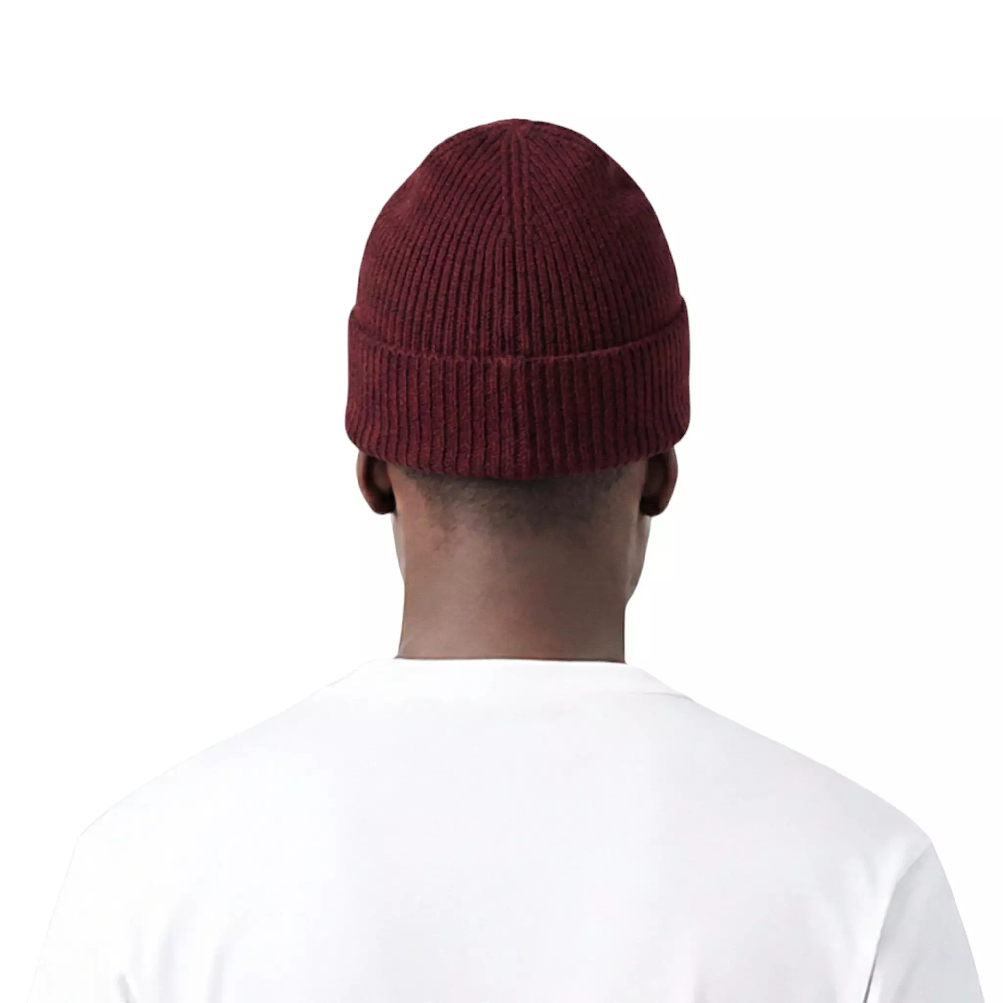 L/AB c/o Off-White Off Embroidered Cuff Beanie - Maroon - MAROON