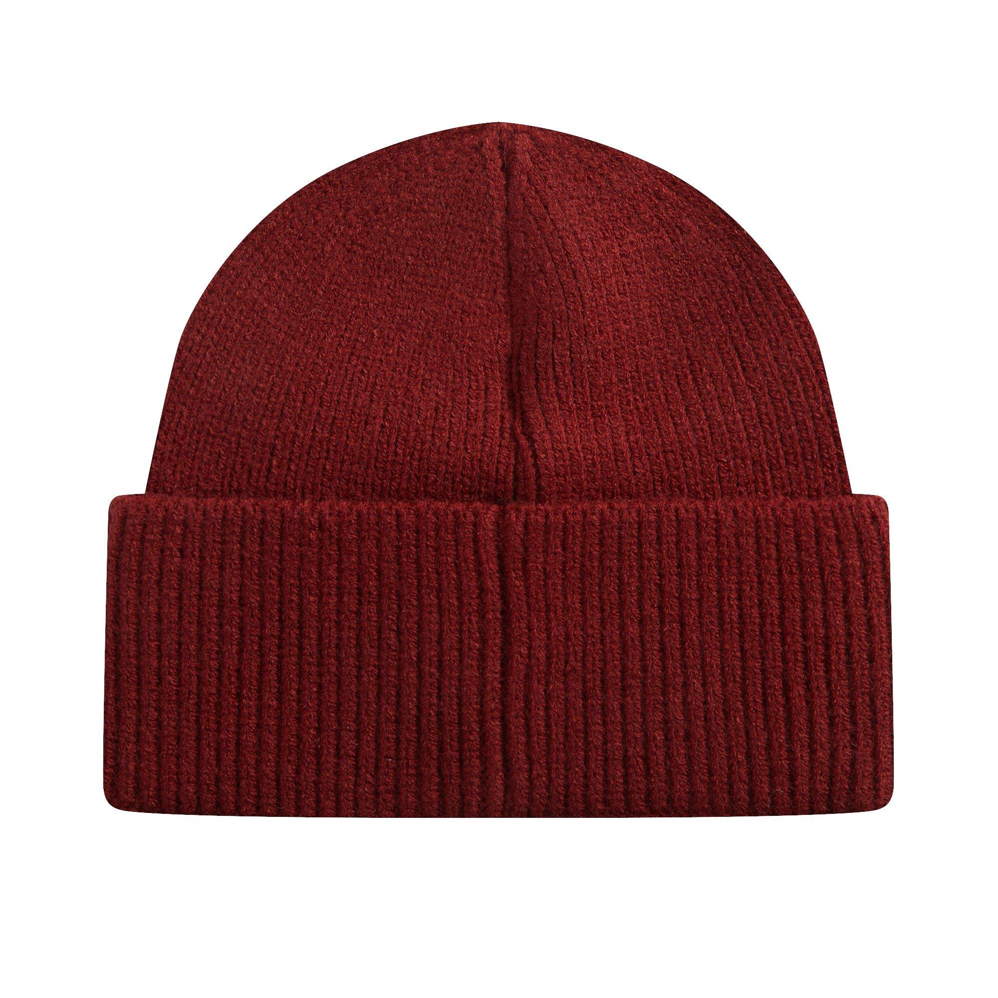 L/AB c/o Off-White Off Embroidered Cuff Beanie - Maroon - MAROON