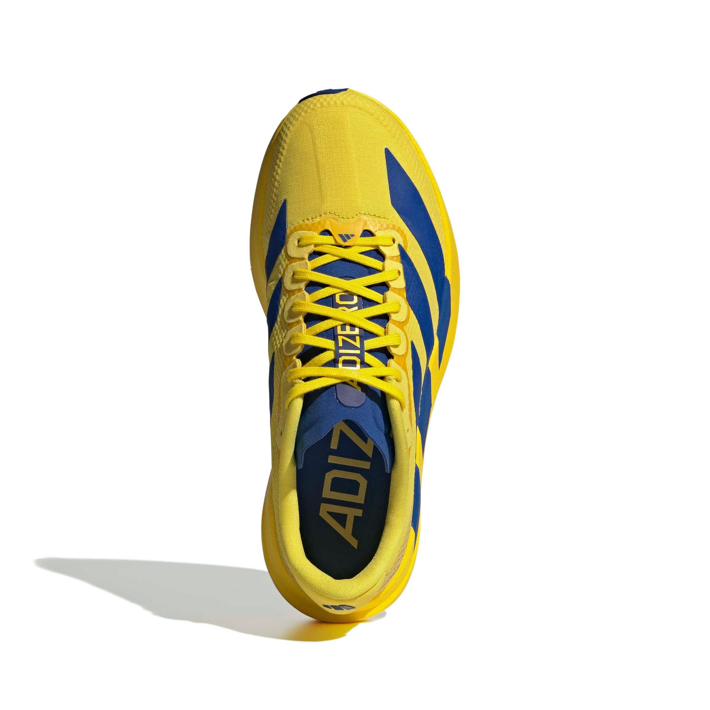adidas Adizero EVO SL "Yellow/Team Royal Blue/Iron Metallic" Women's Running Shoe - YELLOW/ROYAL/IRON Thumbnail View 5