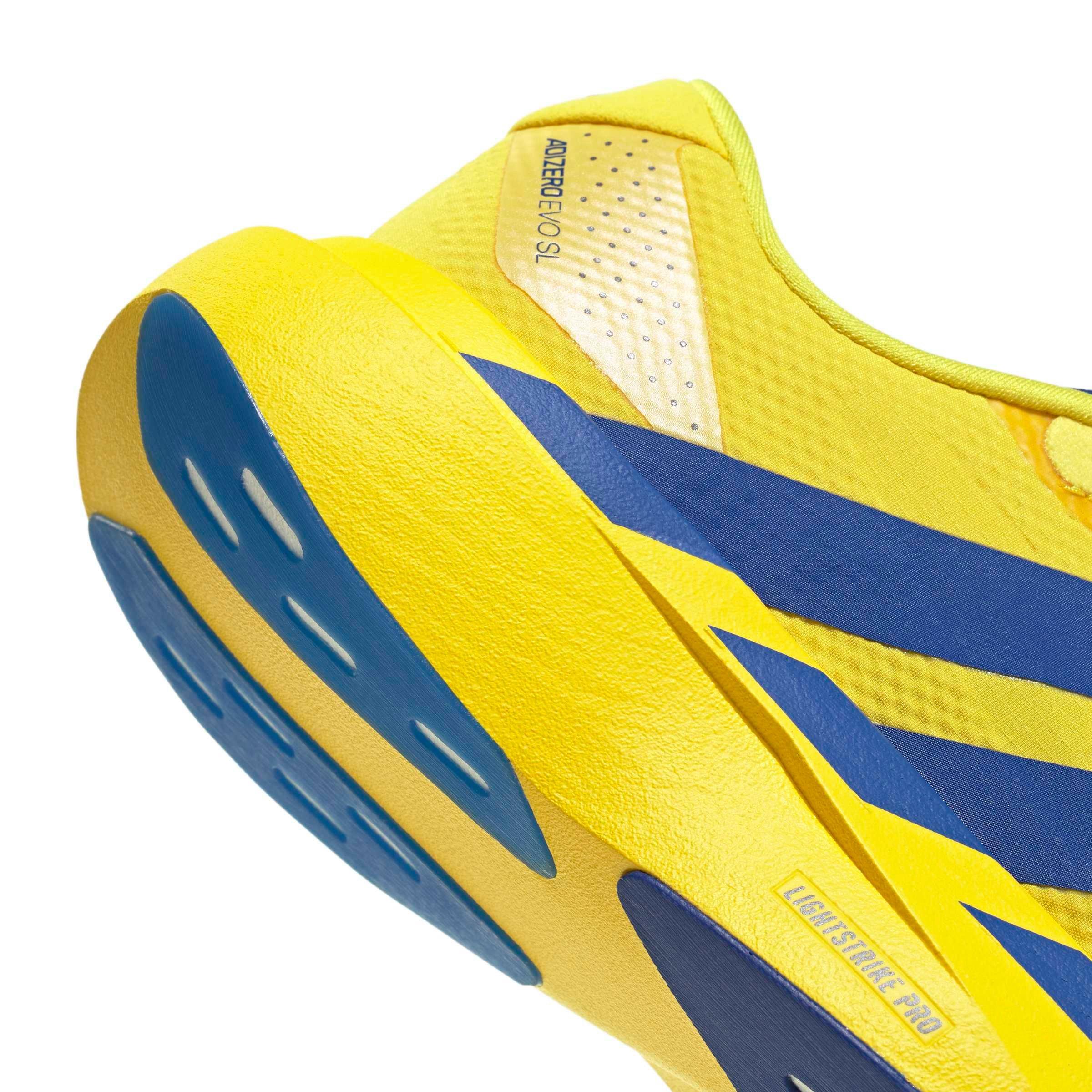 adidas Adizero EVO SL "Yellow/Team Royal Blue/Iron Metallic" Women's Running Shoe - YELLOW/ROYAL/IRON Thumbnail View 7