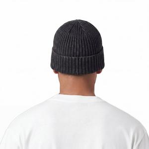 L/AB c/o Off-White Off Embroidered Washed Cuff Beanie Beanie - Black - BLACK