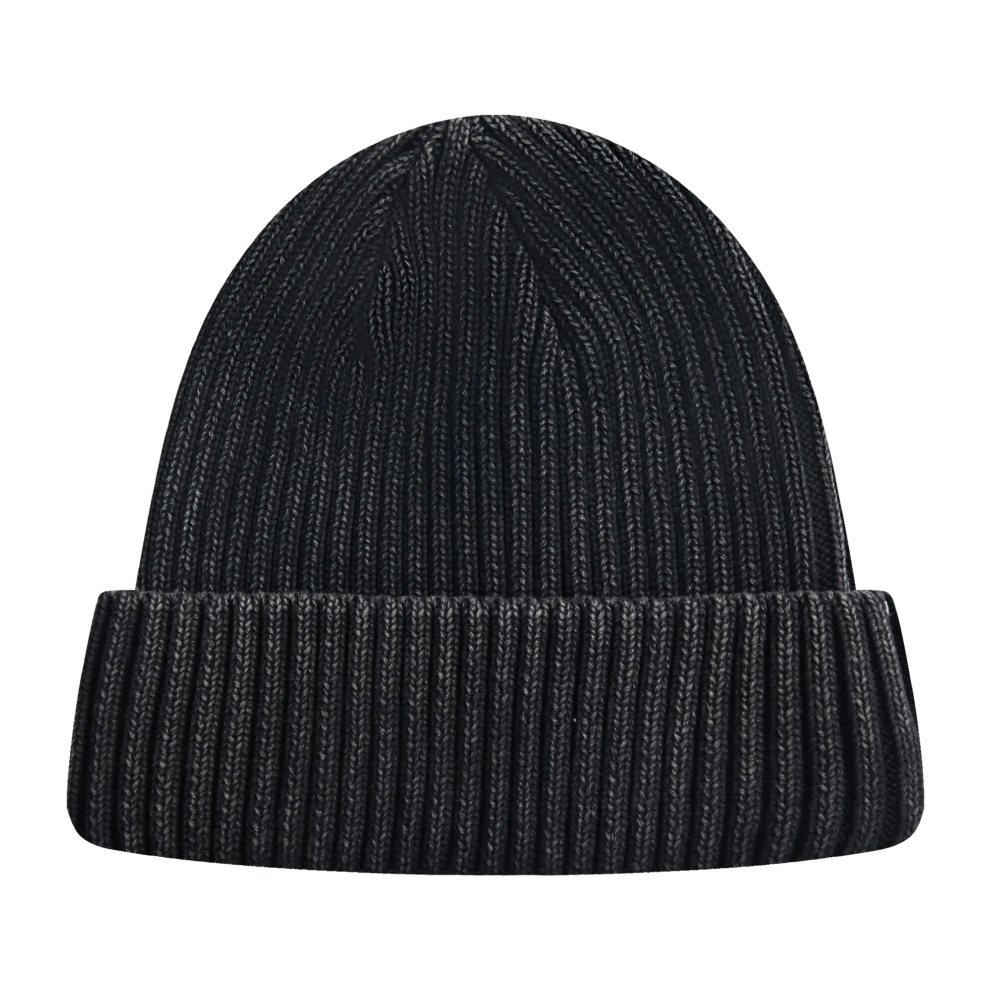 L/AB c/o Off-White Off Embroidered Washed Cuff Beanie Beanie - Black - BLACK
