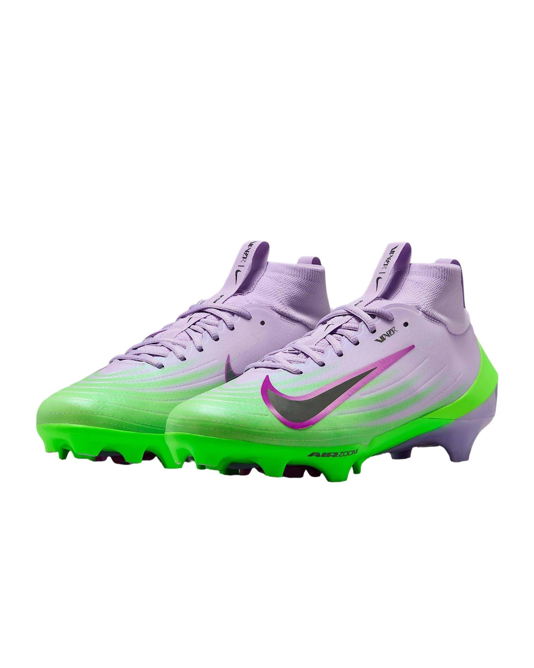 Nike Vapor Pro 1 "Hydrangeas/Green Strike/Doll/Dark Smoke Grey" Men's Football Cleat - HYDRANGEAS/GREEN/DOLL/DK GREY Thumbnail View 4