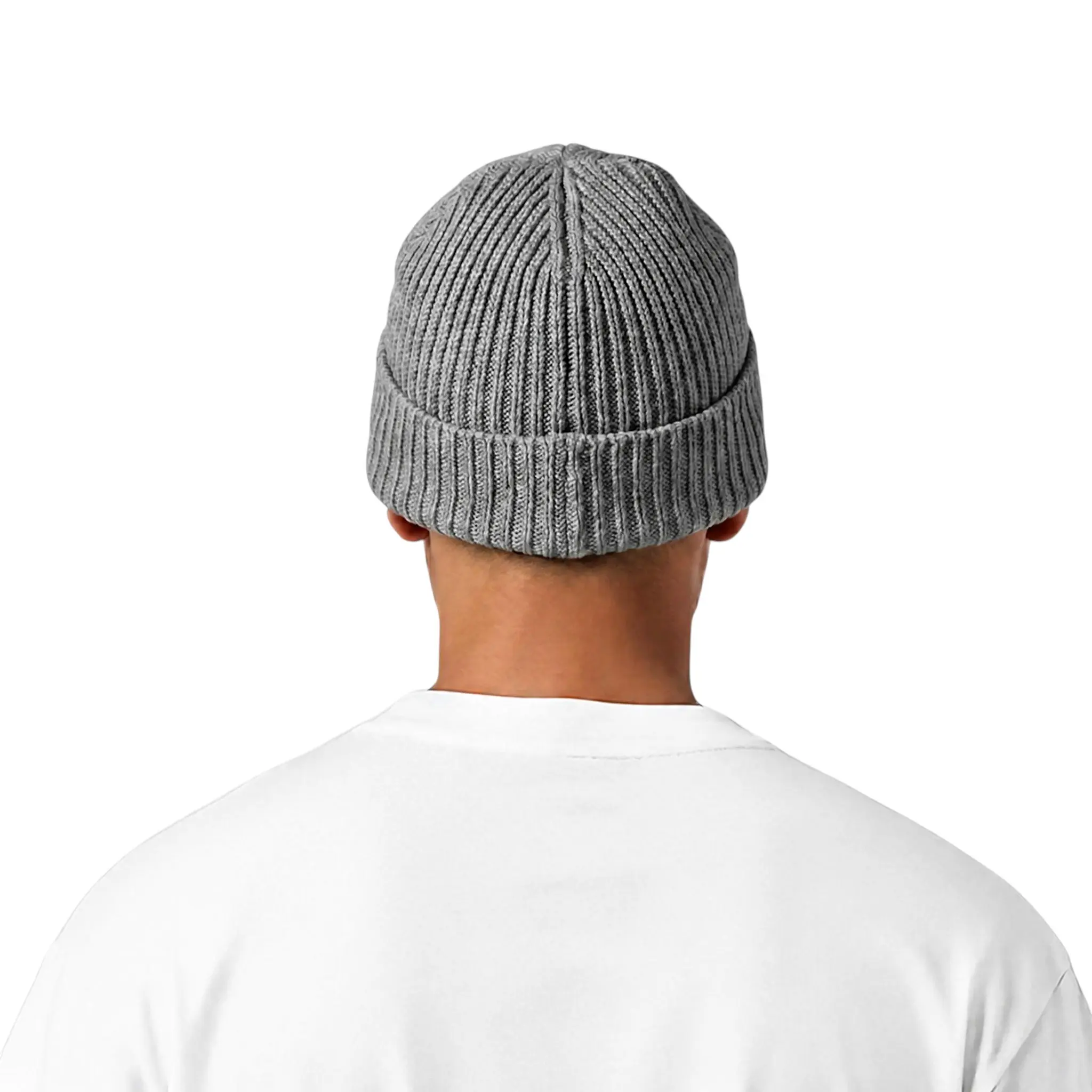 L/AB c/o Off-White Off Embroidered Washed Cuff Beanie Beanie - Grey - GREY
