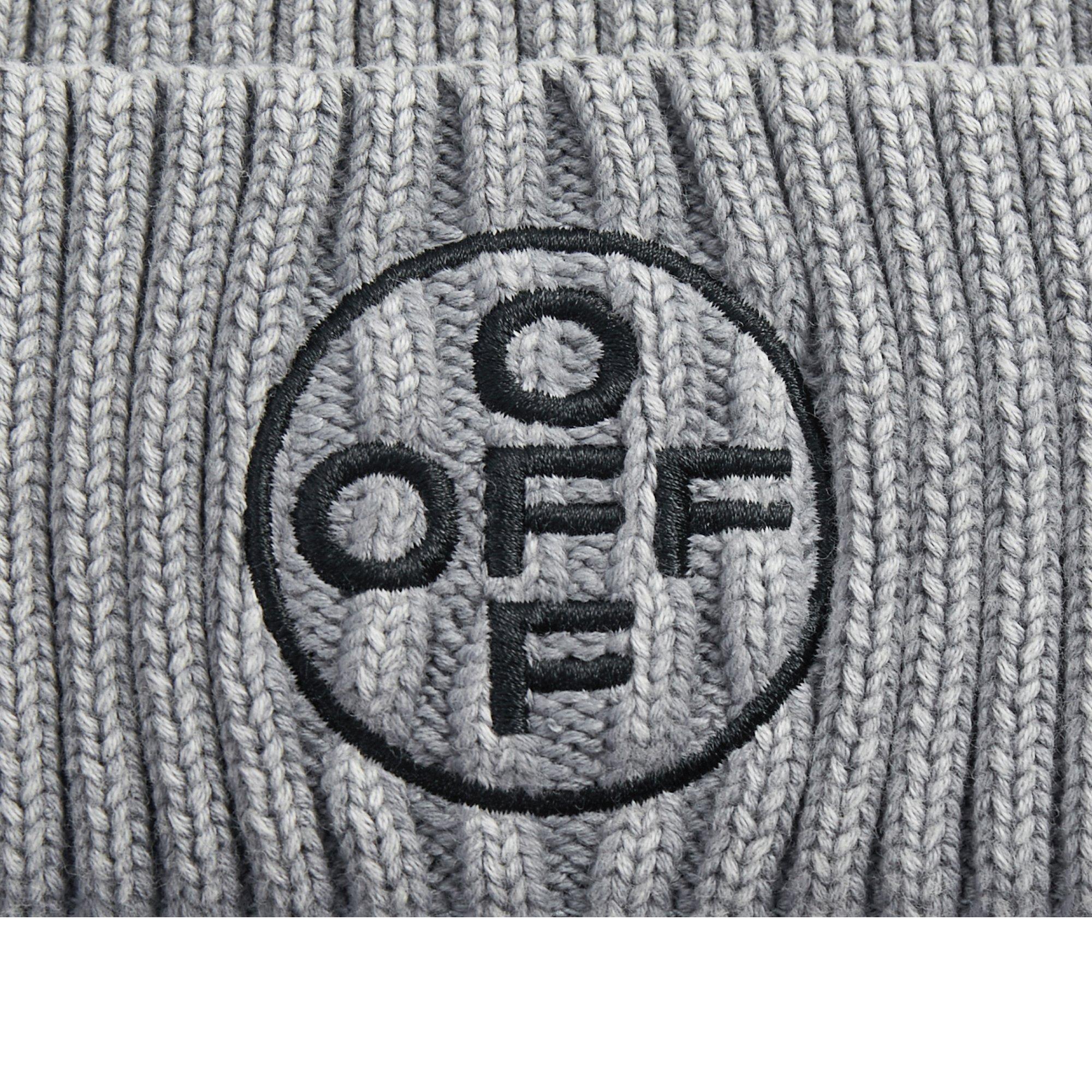 L/AB c/o Off-White Off Embroidered Washed Cuff Beanie Beanie - Grey - GREY