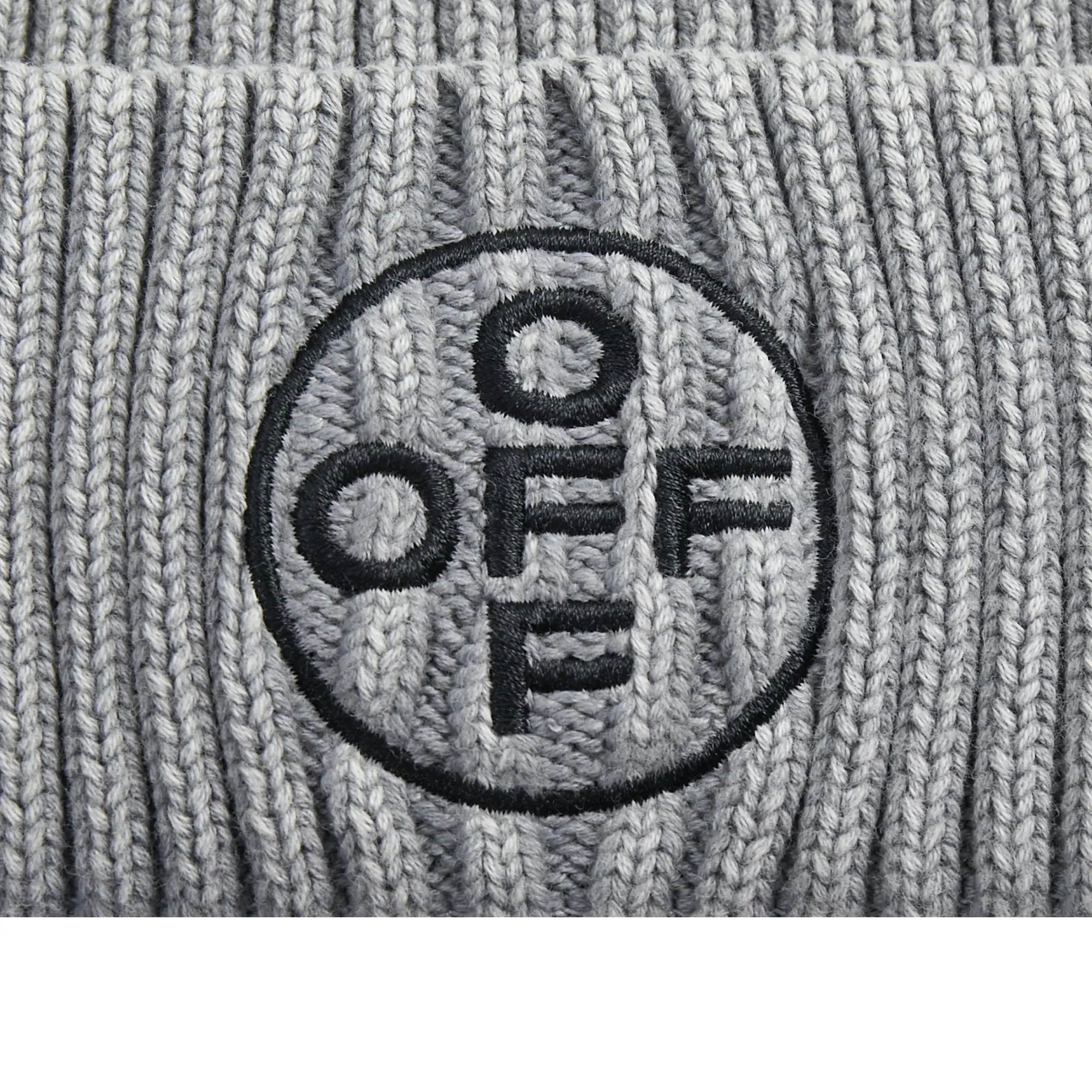 L/AB c/o Off-White Off Embroidered Washed Cuff Beanie Beanie - Grey - GREY
