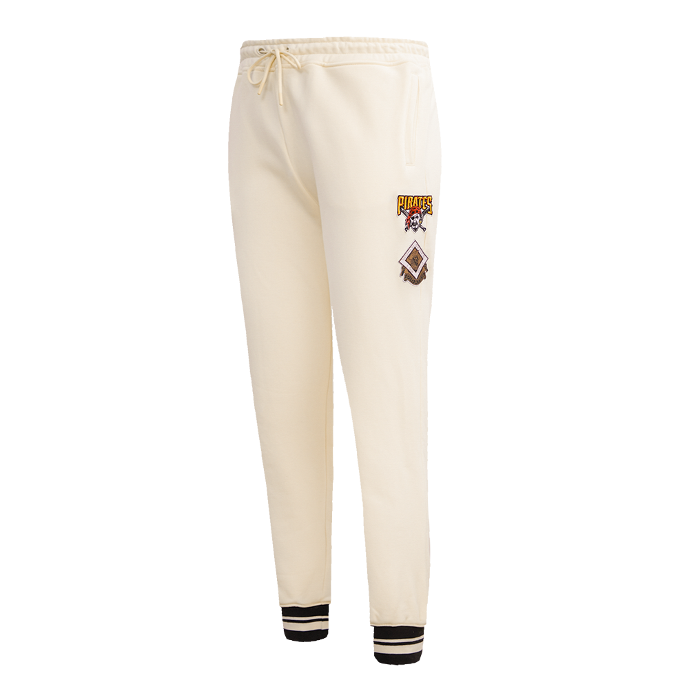 Pro Standard Women's MLB Pittsburgh Pirates Retro Classic Sweatpants - Eggshell - CREAM Thumbnail View 3