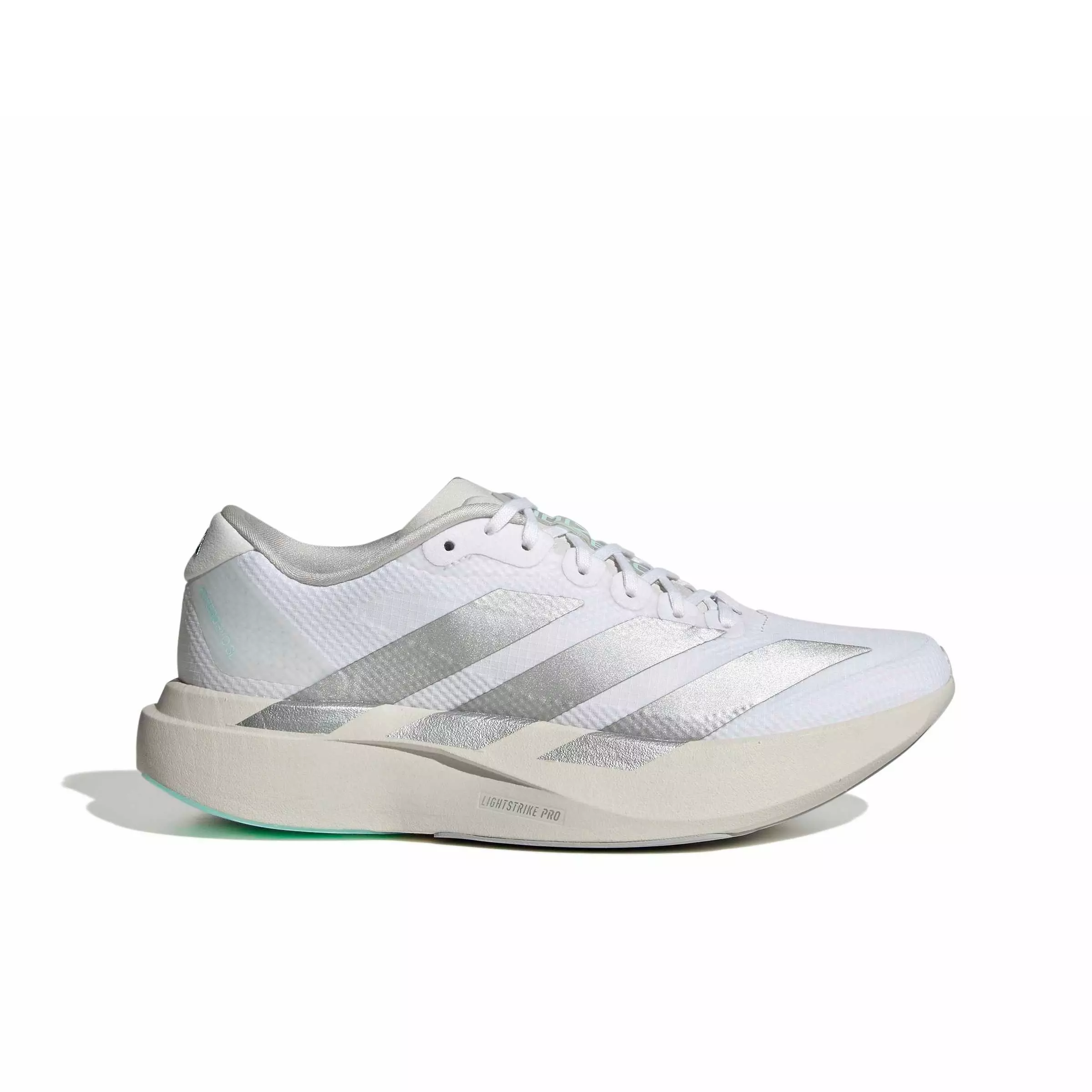 adidas Adizero EVO SL "Ftwr White/Ftwr White/Clear Aqua" Women's Running Shoe - WHITE/WHITE/AQUA