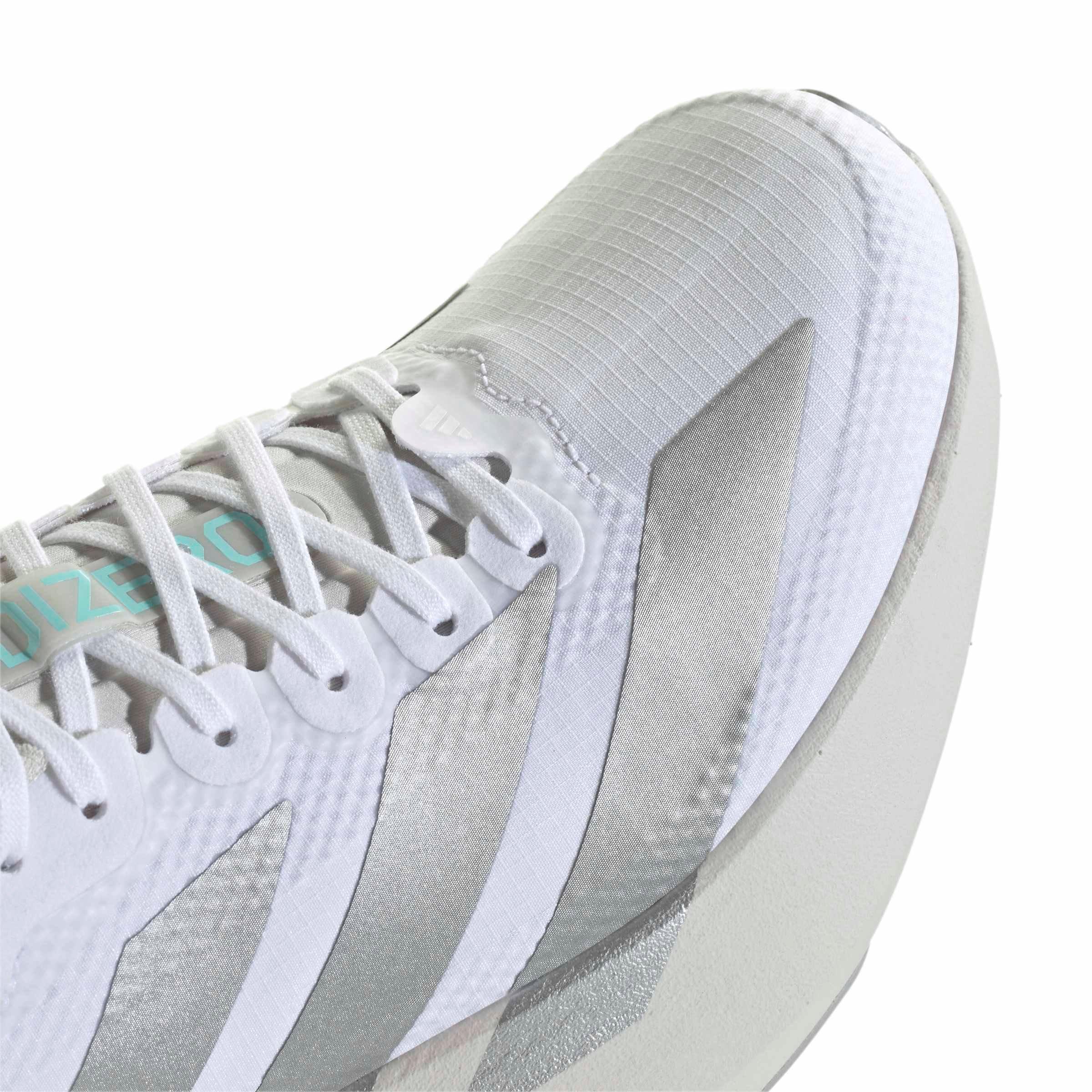 adidas Adizero EVO SL "Ftwr White/Ftwr White/Clear Aqua" Women's Running Shoe - WHITE/WHITE/AQUA Thumbnail View 8