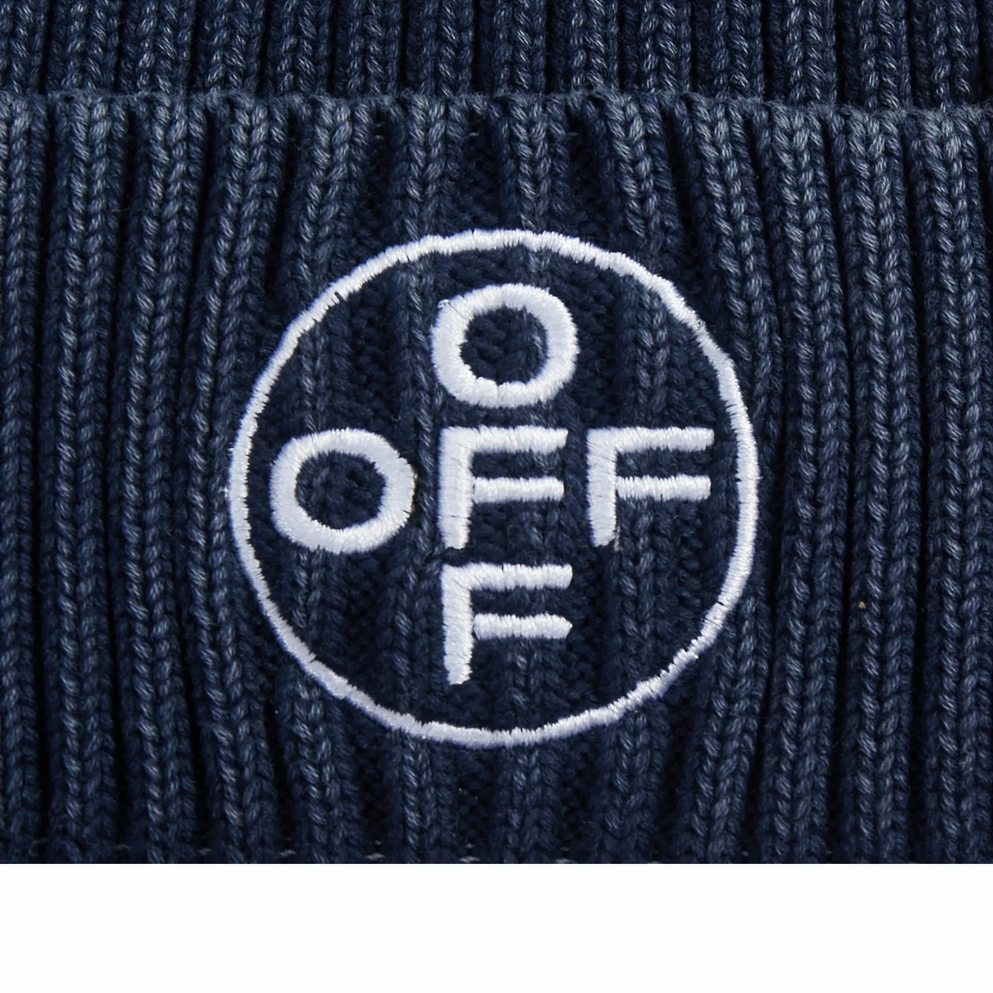 L/AB c/o Off-White Off Embroidered Washed Cuff Beanie Beanie - Navy - NAVY