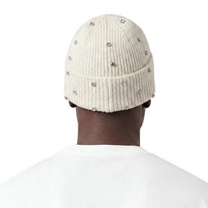 L/AB c/o Off-White Off Metal Logo & Rhinestones Beanie - Beige - BEIGE