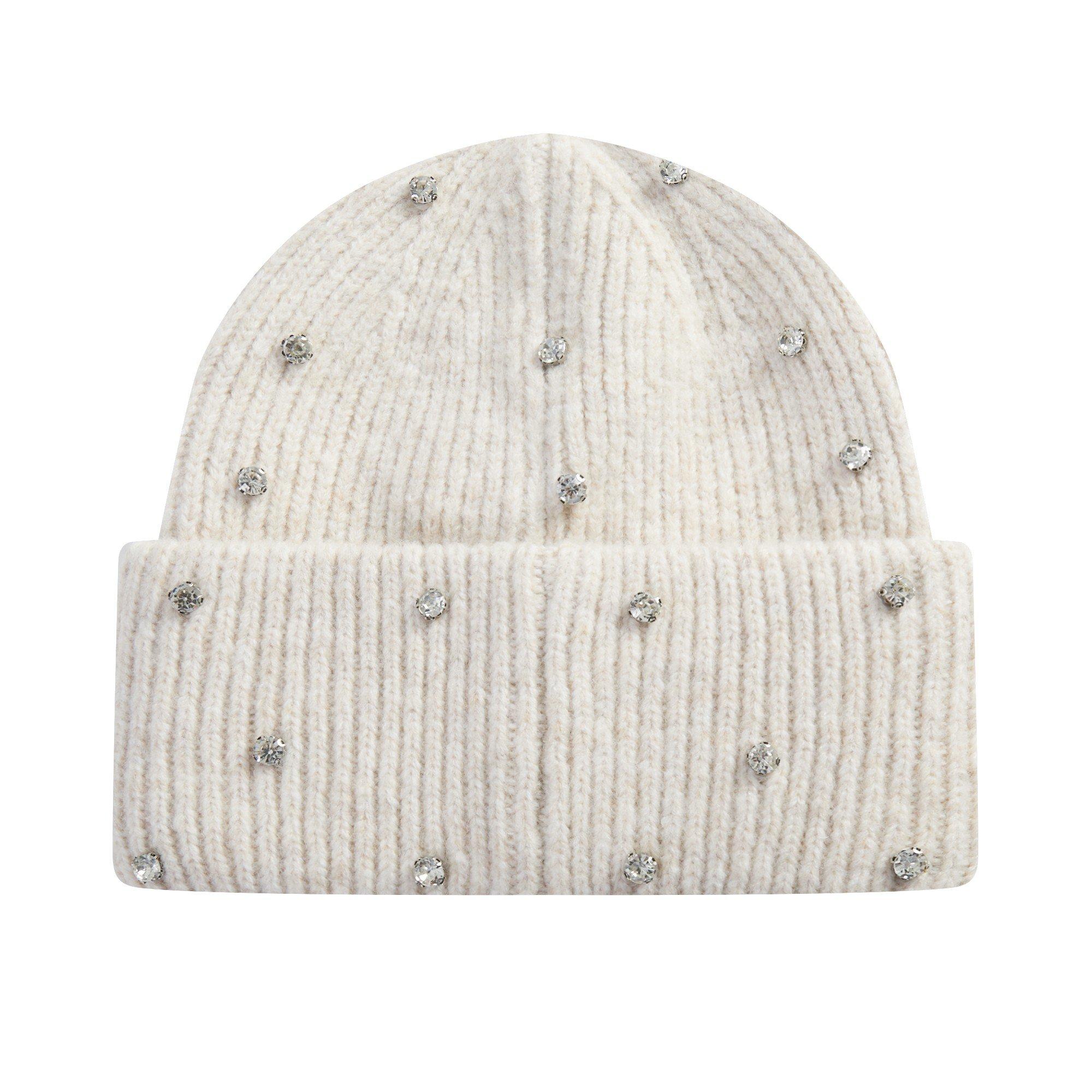 L/AB c/o Off-White Off Metal Logo & Rhinestones Beanie - Beige - BEIGE