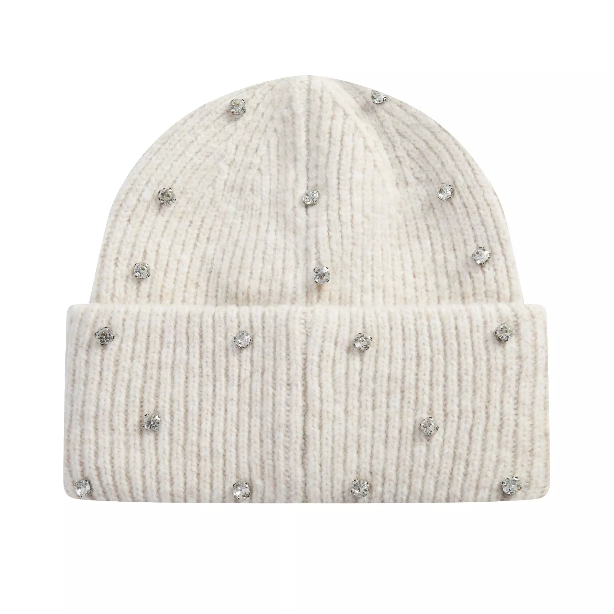 L/AB c/o Off-White Off Metal Logo & Rhinestones Beanie - Beige - BEIGE