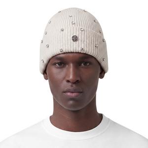 L/AB c/o Off-White Off Metal Logo & Rhinestones Beanie - Beige - BEIGE