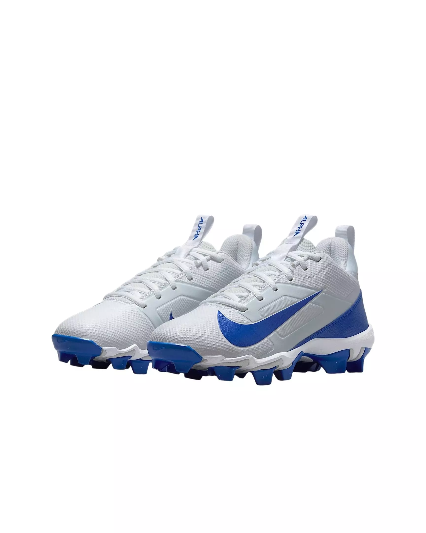Nike Alpha Menace 4 Shark "White/Hyper Royal/Photon Dust" Preschool Boys' Football Cleat - WHITE/ROYAL/DUST/ROYAL