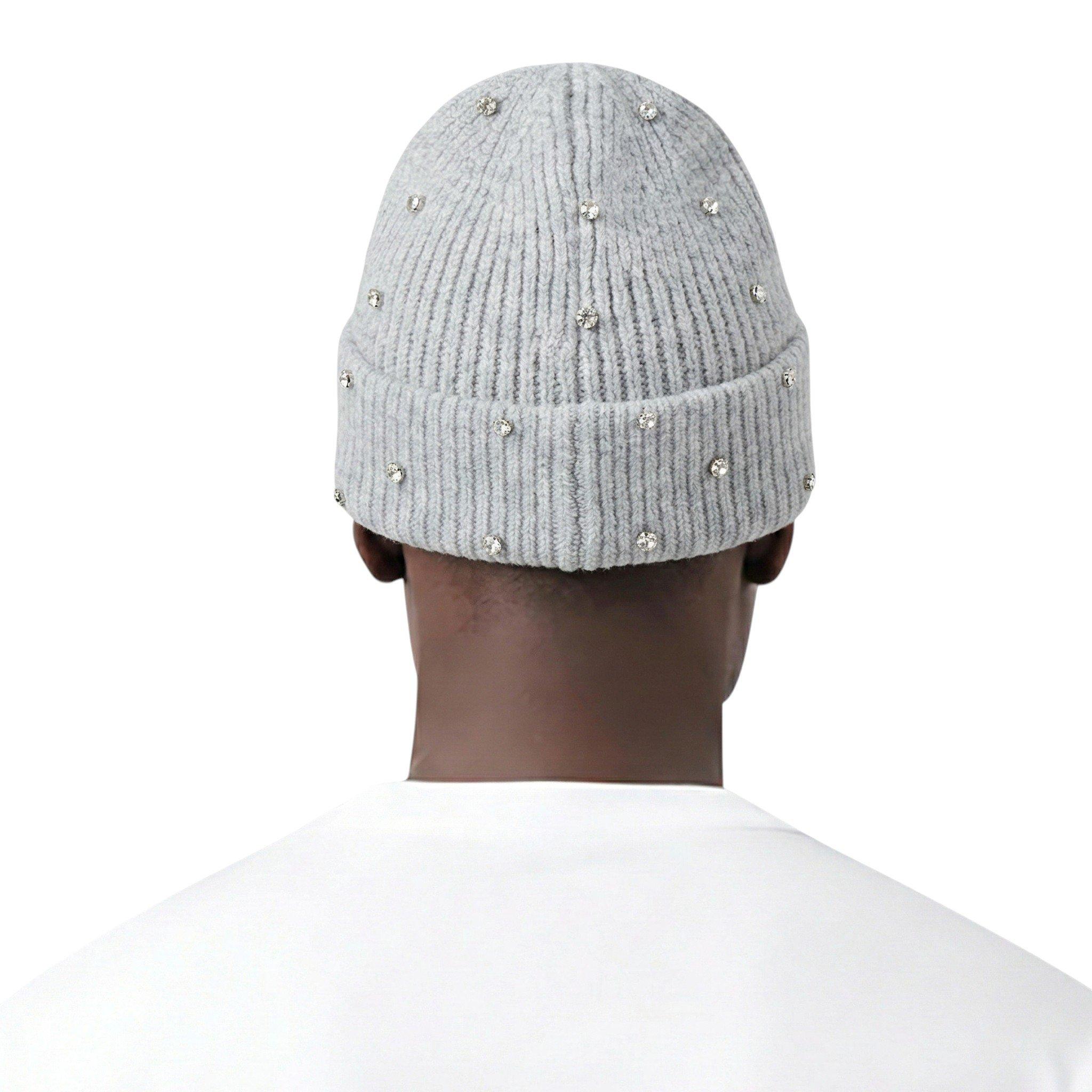 L/AB c/o Off-White Off Metal Logo & Rhinestones Beanie - Grey - GREY