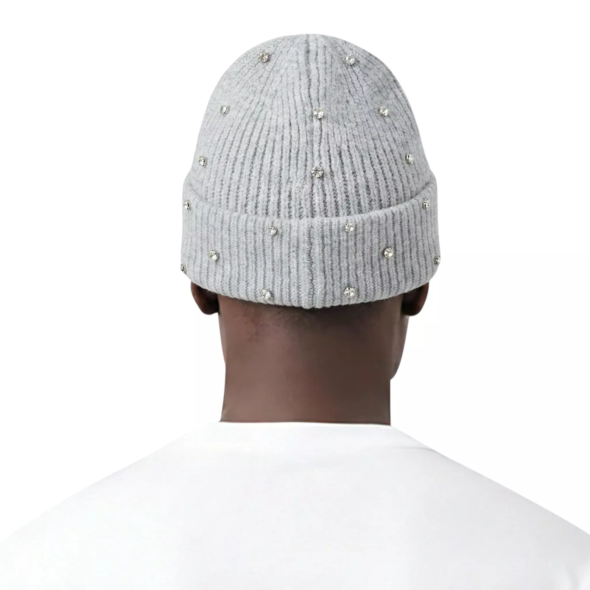 L/AB c/o Off-White Off Metal Logo & Rhinestones Beanie - Grey - GREY