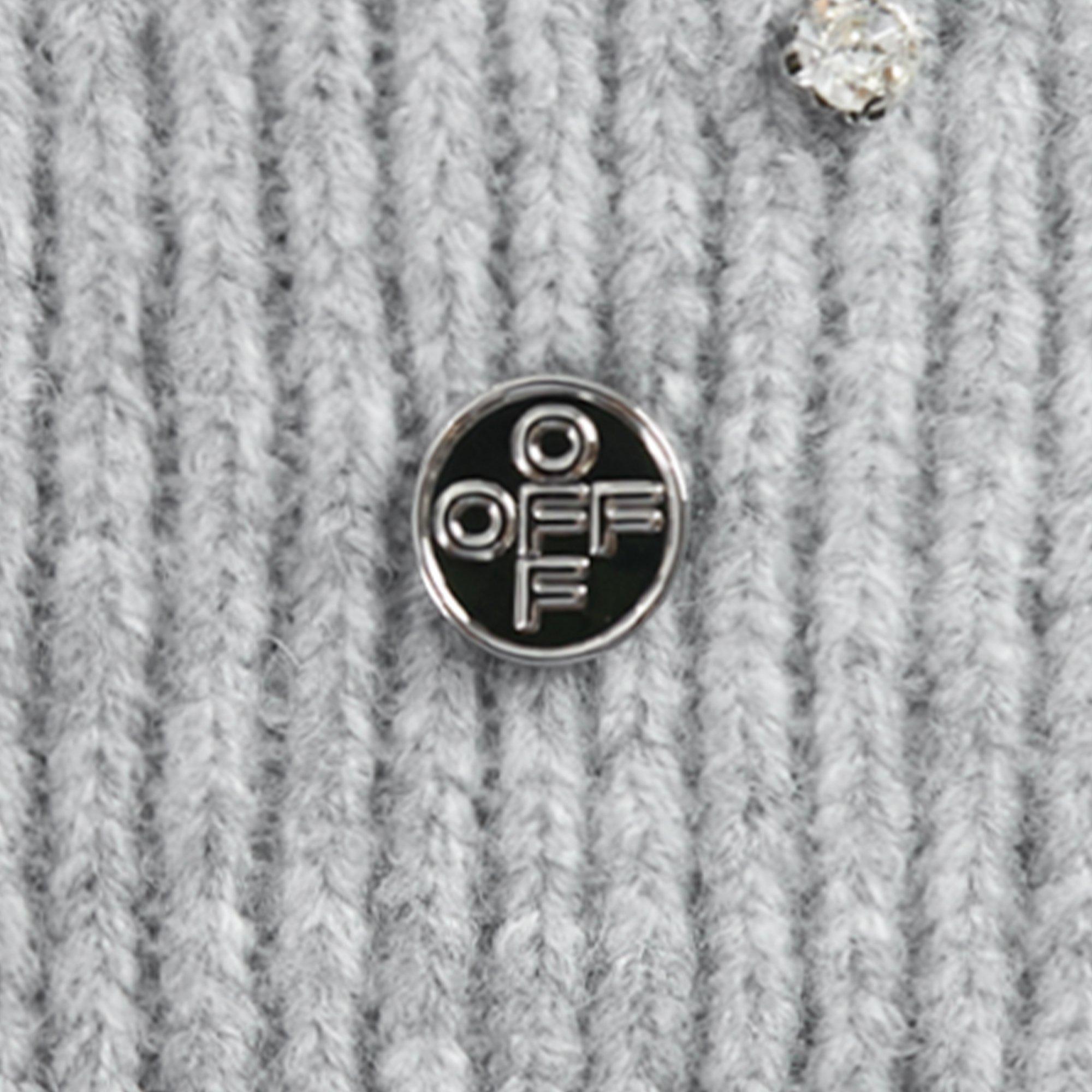 L/AB c/o Off-White Off Metal Logo & Rhinestones Beanie - Grey - GREY