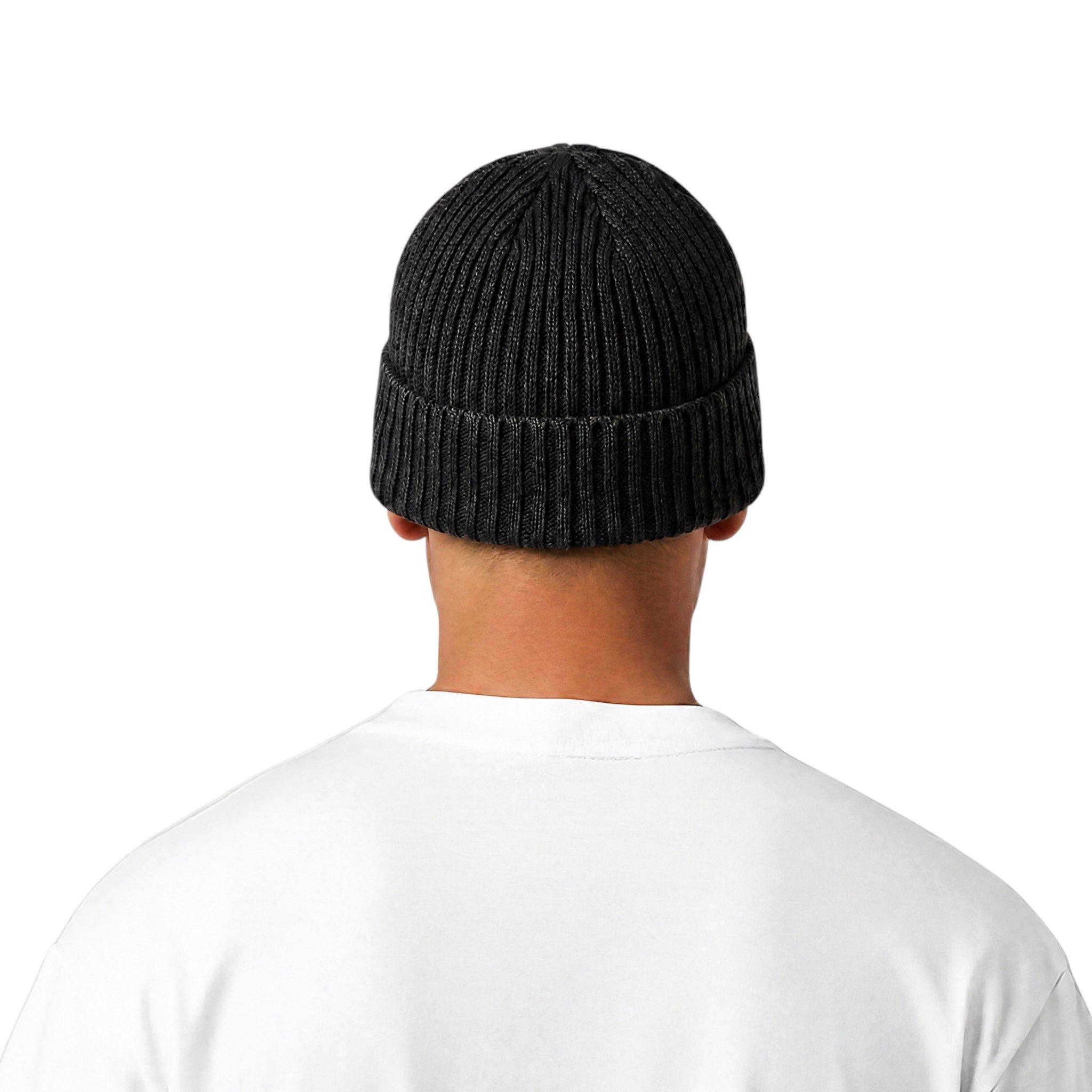 L/AB c/o Off-White Stacked Diagonal Woven Label Cuff Beanie - Black - BLACK