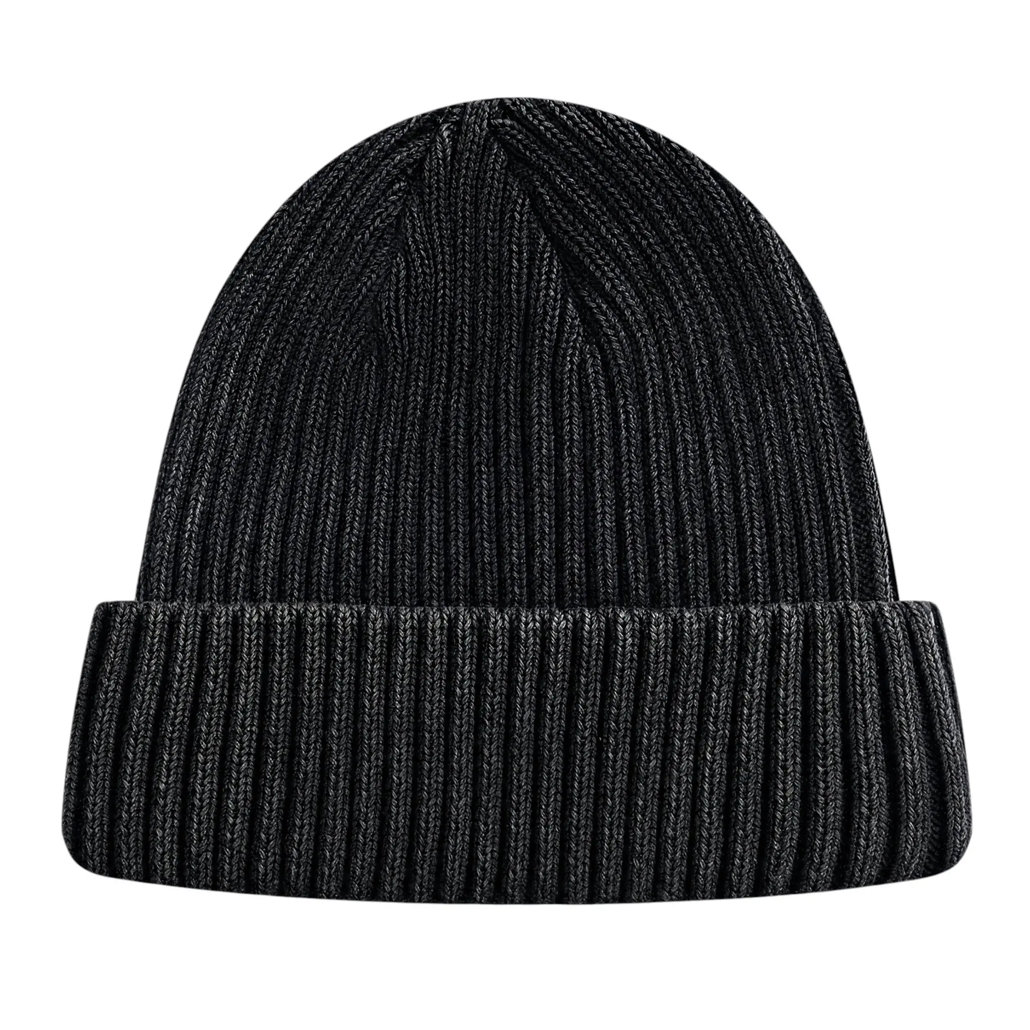 L/AB c/o Off-White Stacked Diagonal Woven Label Cuff Beanie - Black - BLACK