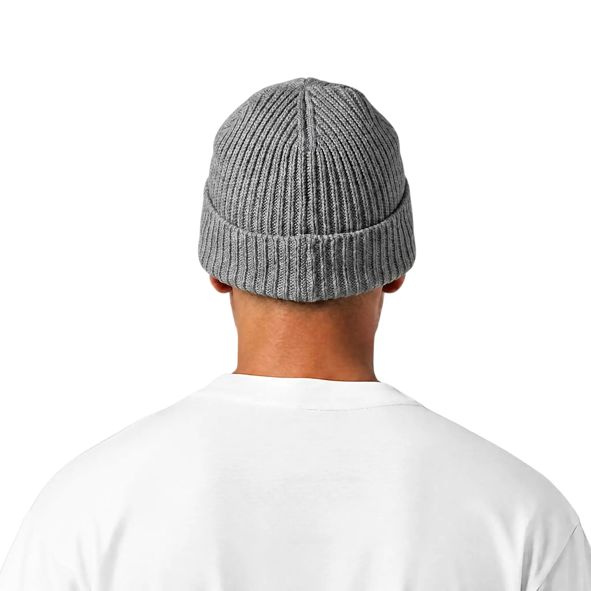 L/AB c/o Off-White Stacked Diagonal Woven Label Cuff Beanie - Grey - GREY
