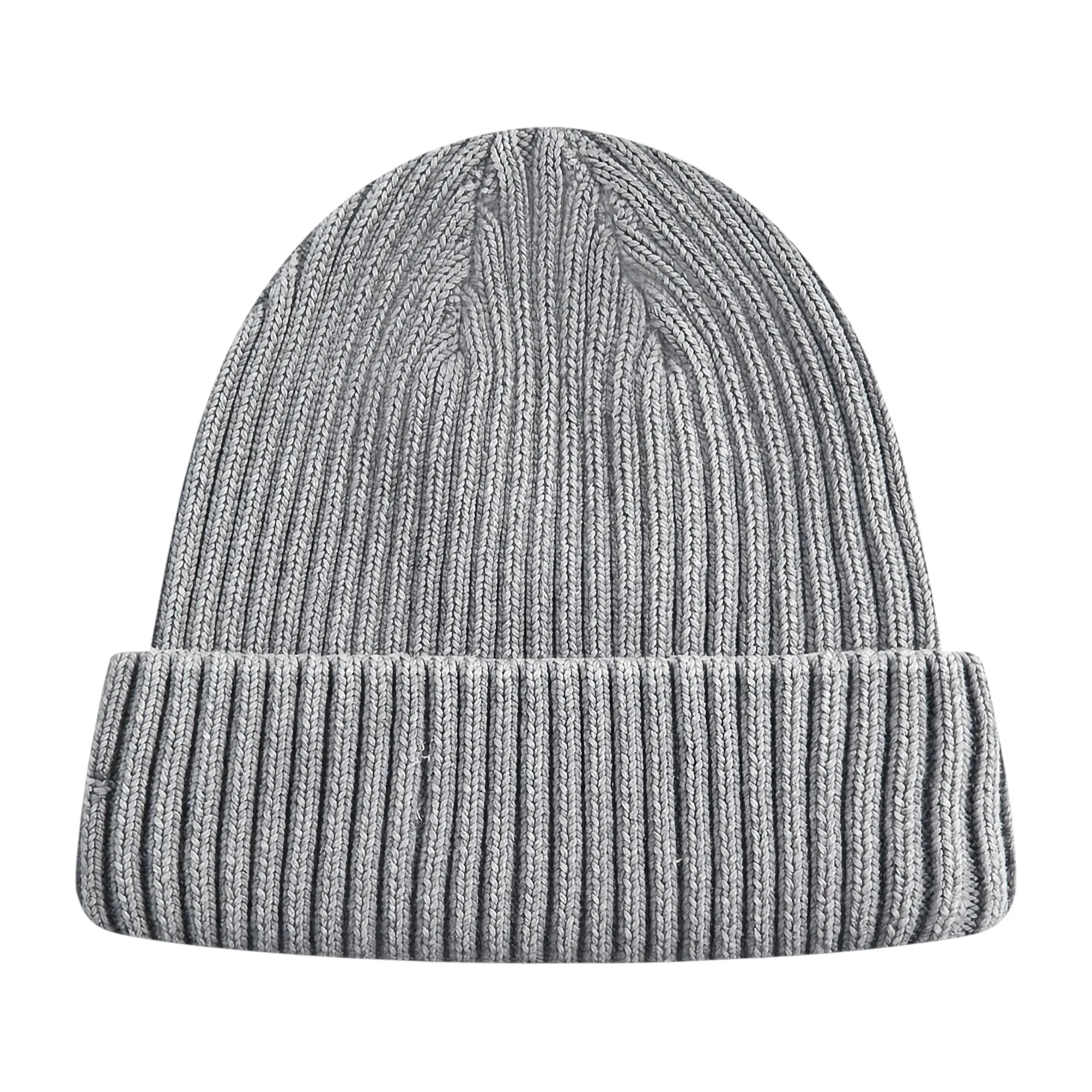 L/AB c/o Off-White Stacked Diagonal Woven Label Cuff Beanie - Grey - GREY