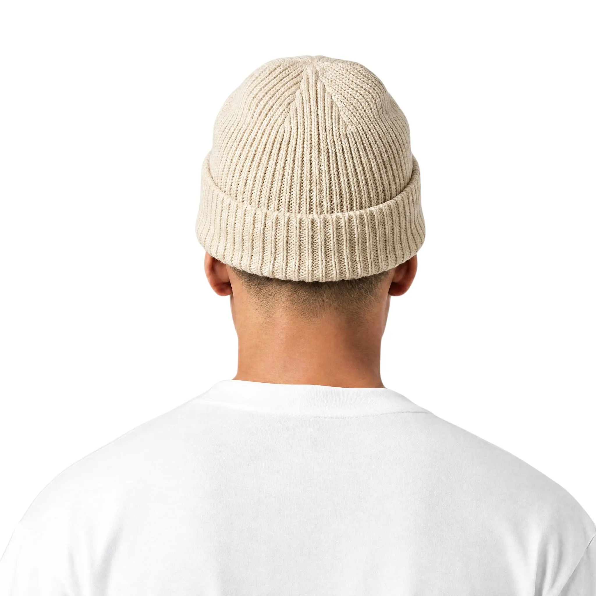 L/AB c/o Off-White Stacked Diagonal Woven Label Cuff Beanie - Beige - BEIGE