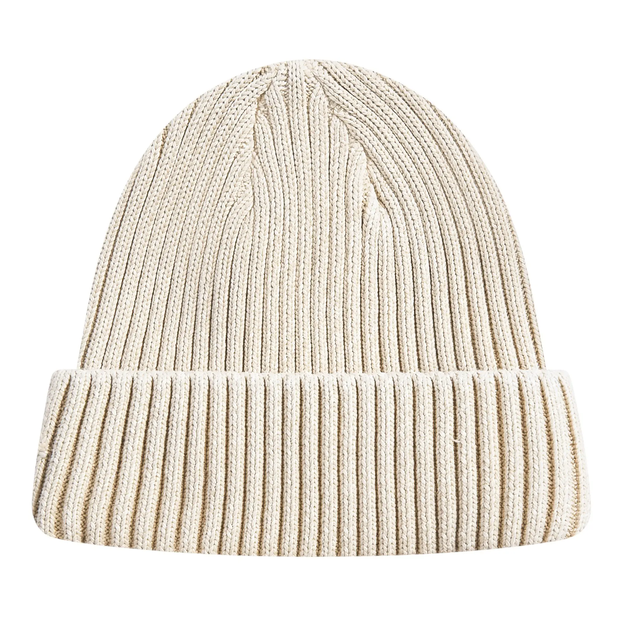 L/AB c/o Off-White Stacked Diagonal Woven Label Cuff Beanie - Beige - BEIGE
