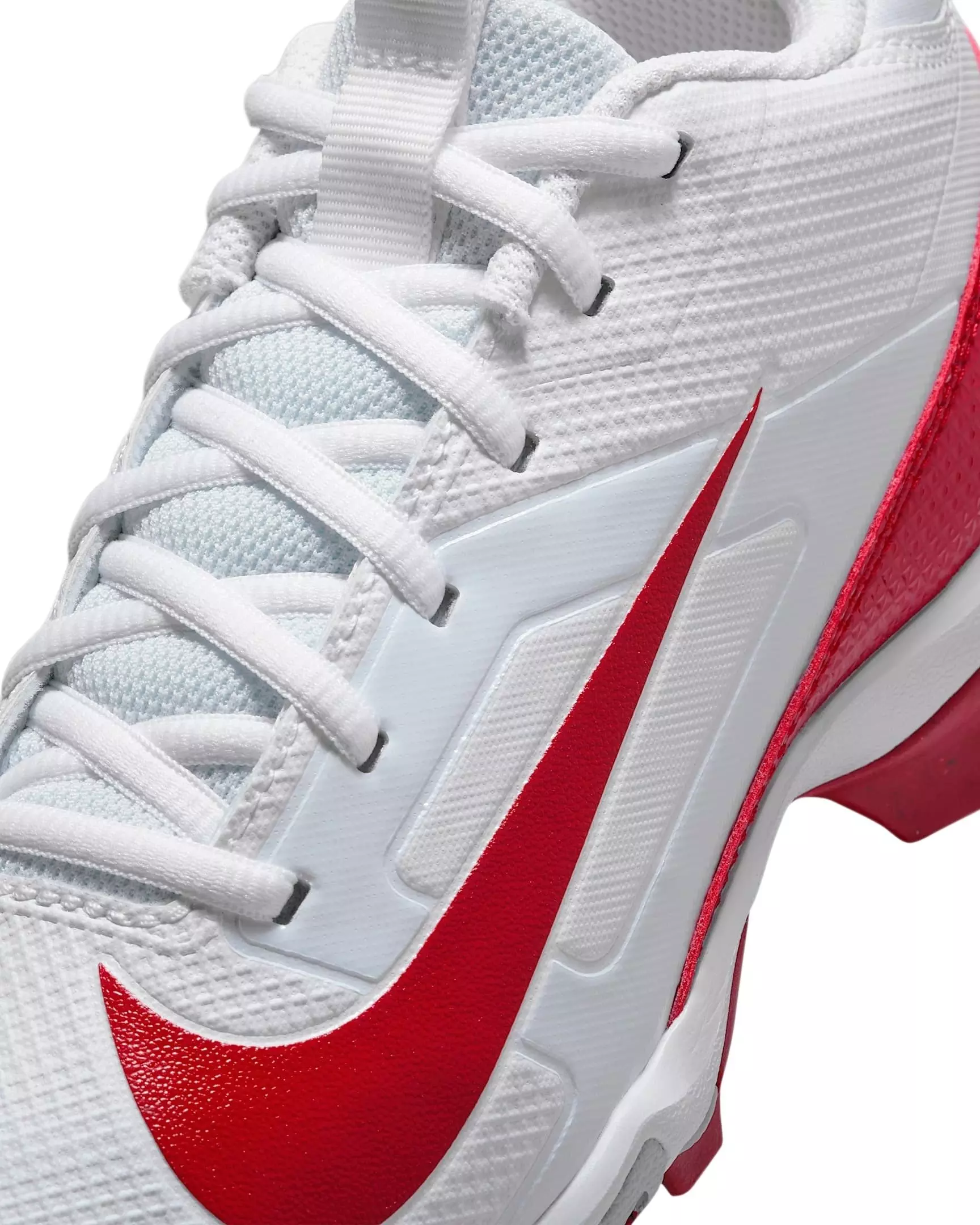 Nike Alpha Menace 4 Shark "White/University Red/Photon Dust" Grade School Boys' Football Cleat - WHITE/RED/DUST/RED