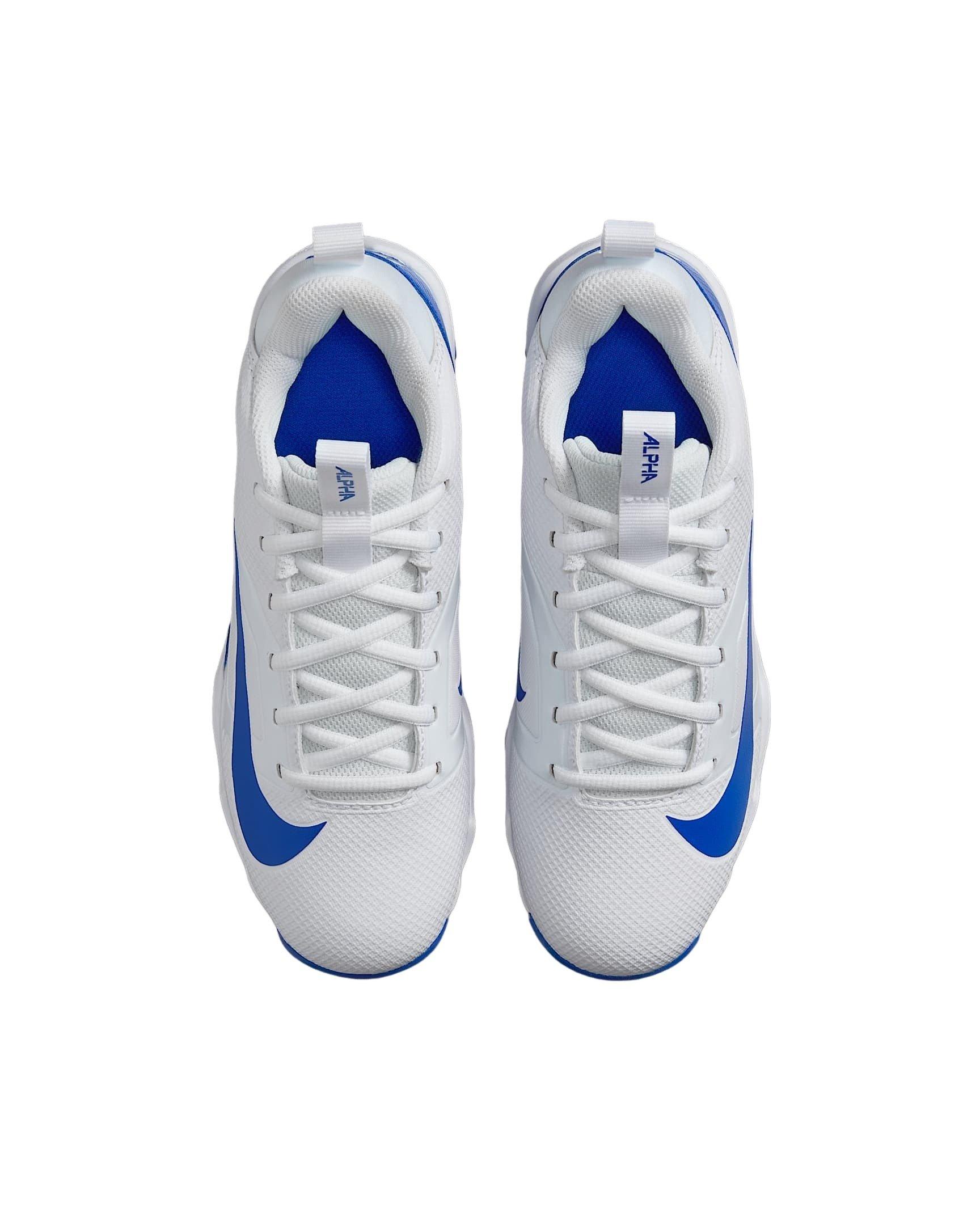Nike Alpha Menace 4 Shark Grade School Boys' "White/Hyper Royal/Photon Dust" Football Cleat