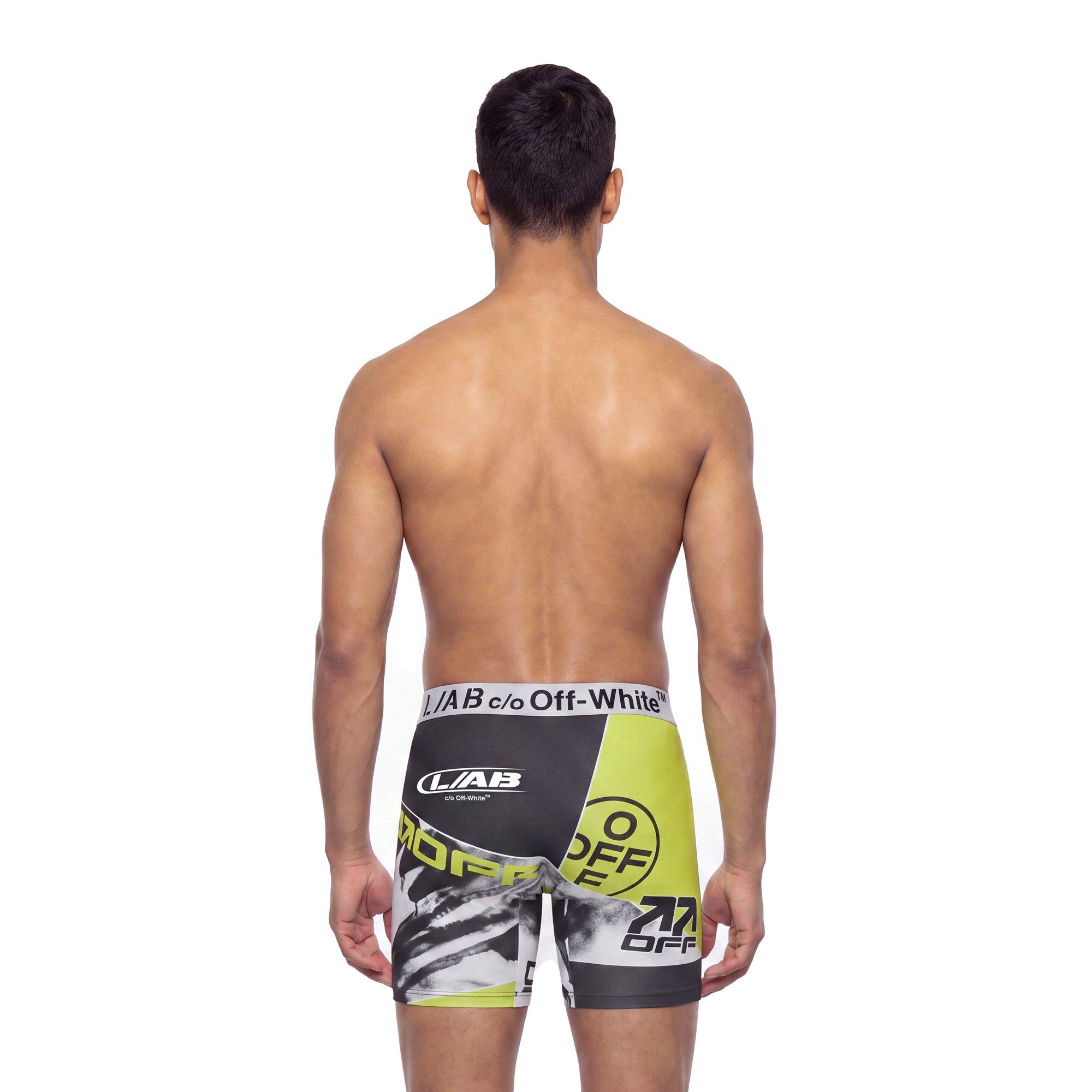 L/AB c/o Off-White Men's Arrows Racing All Over Print Boxer Brief - Black/White - BLACK/WHITE