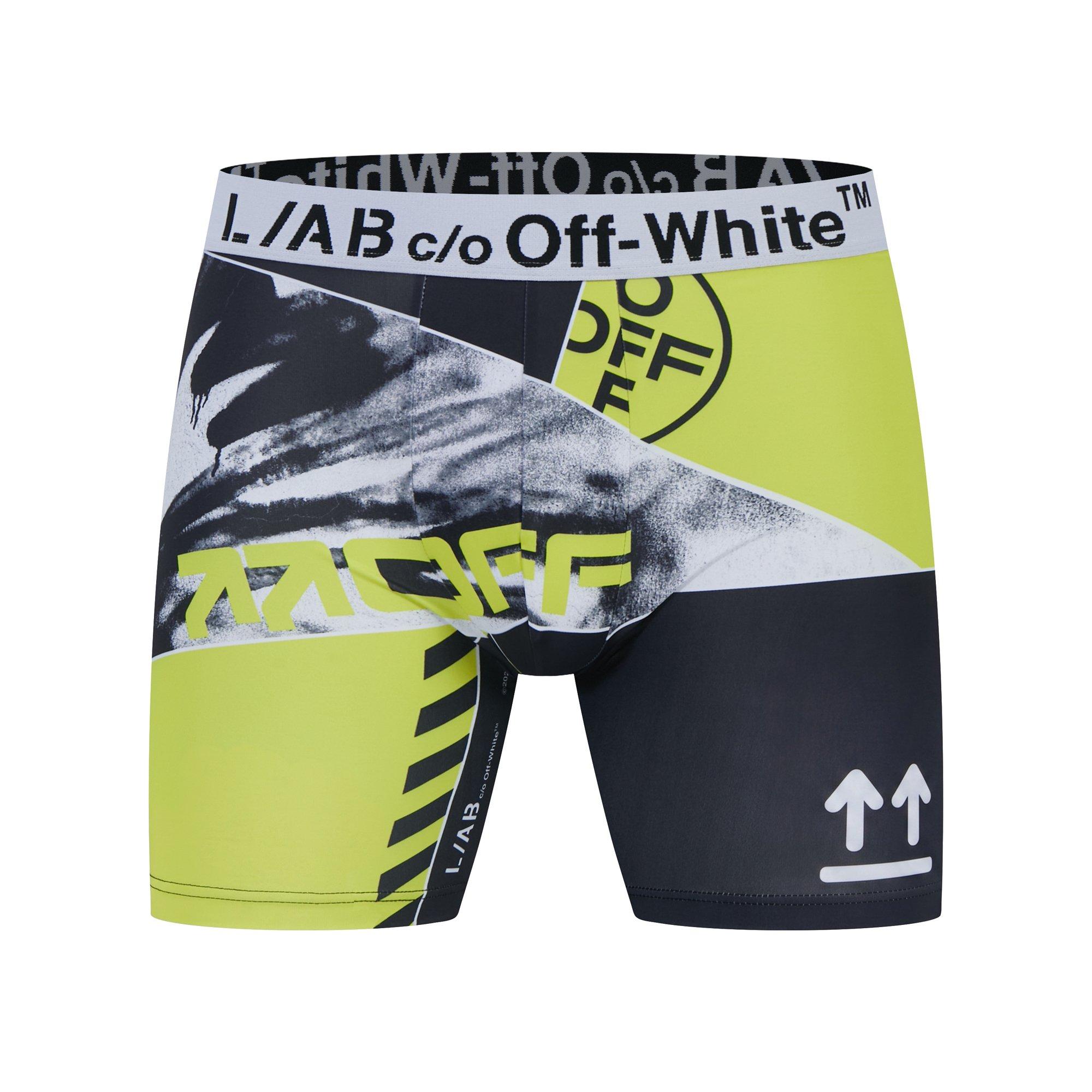 L/AB c/o Off-White Men's Arrows Racing All Over Print Boxer Brief - Black/White - BLACK/WHITE