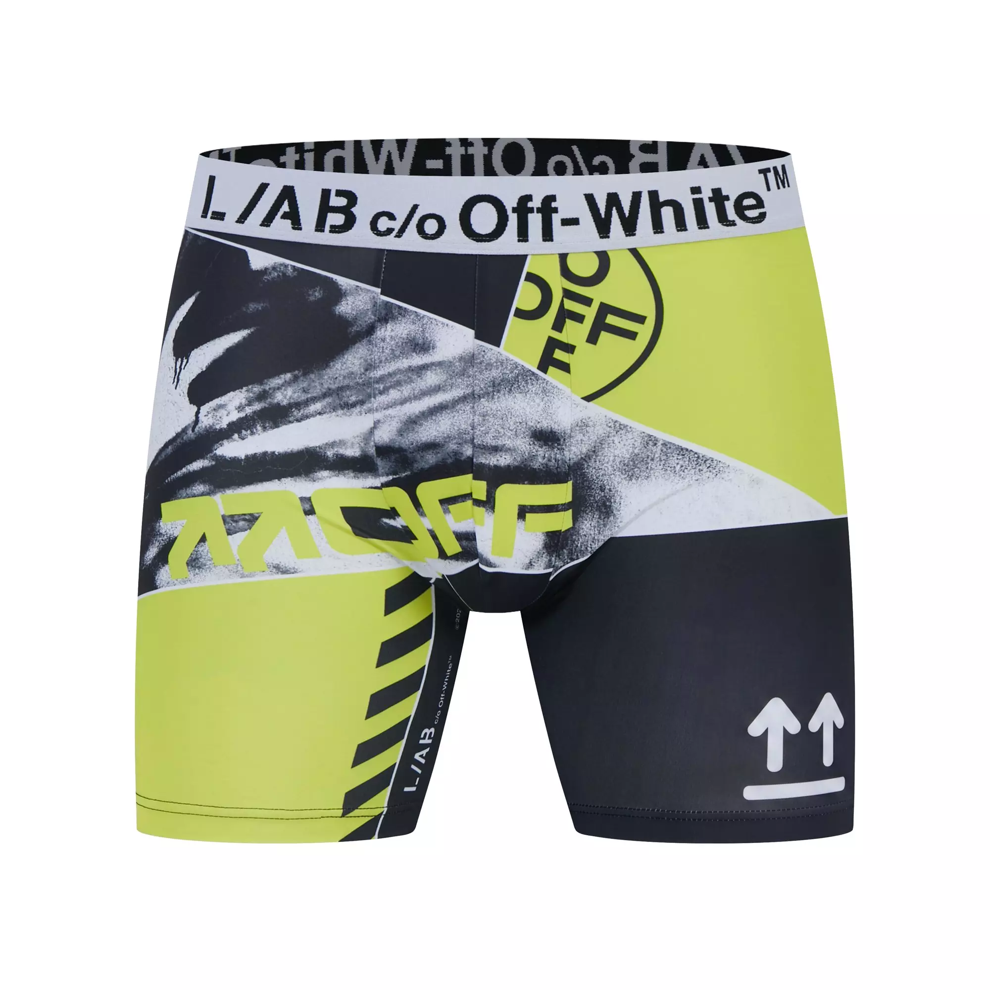 L/AB c/o Off-White Men's Arrows Racing All Over Print Boxer Brief - Black/White - BLACK/WHITE