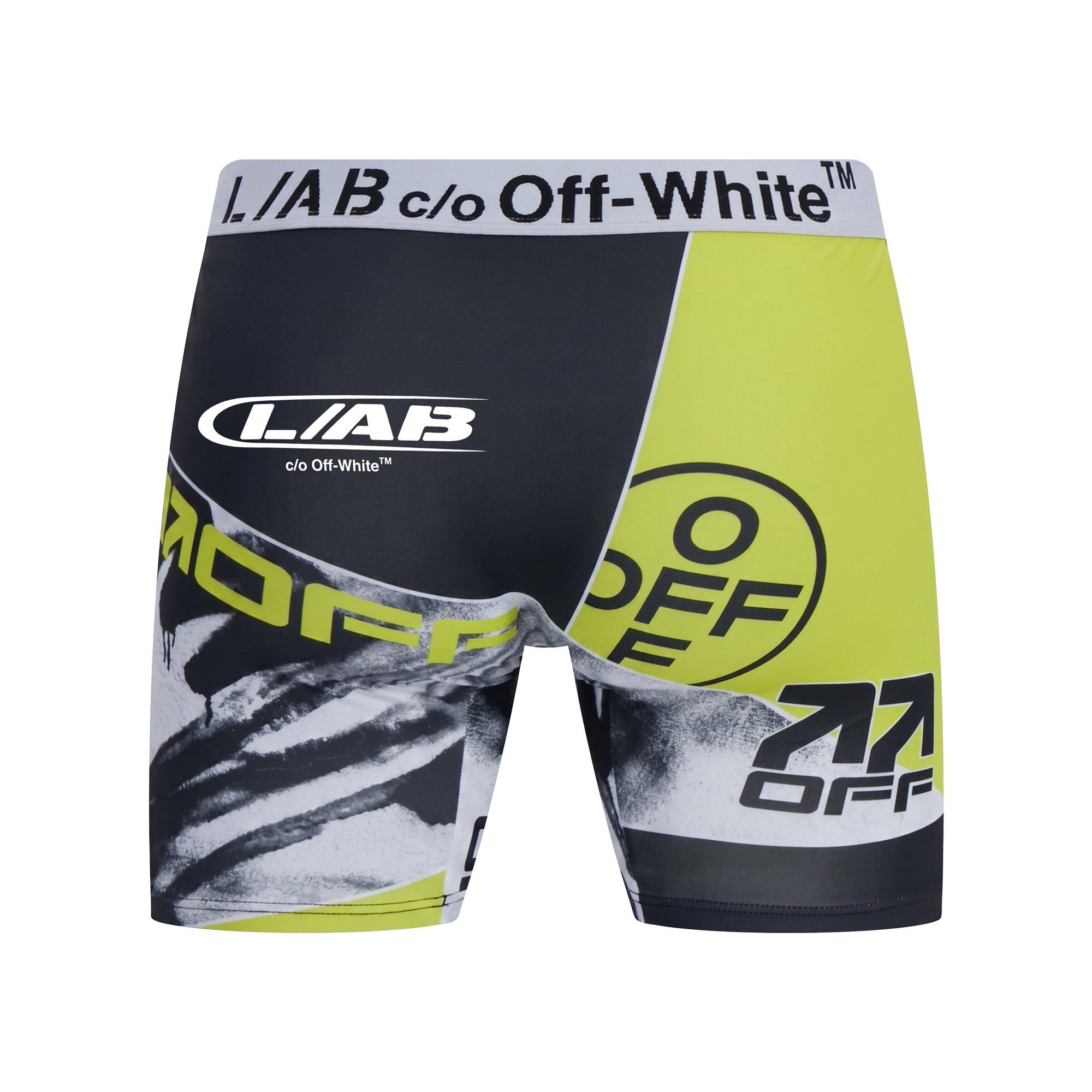 L/AB c/o Off-White Men's Arrows Racing All Over Print Boxer Brief - Black/White - BLACK/WHITE