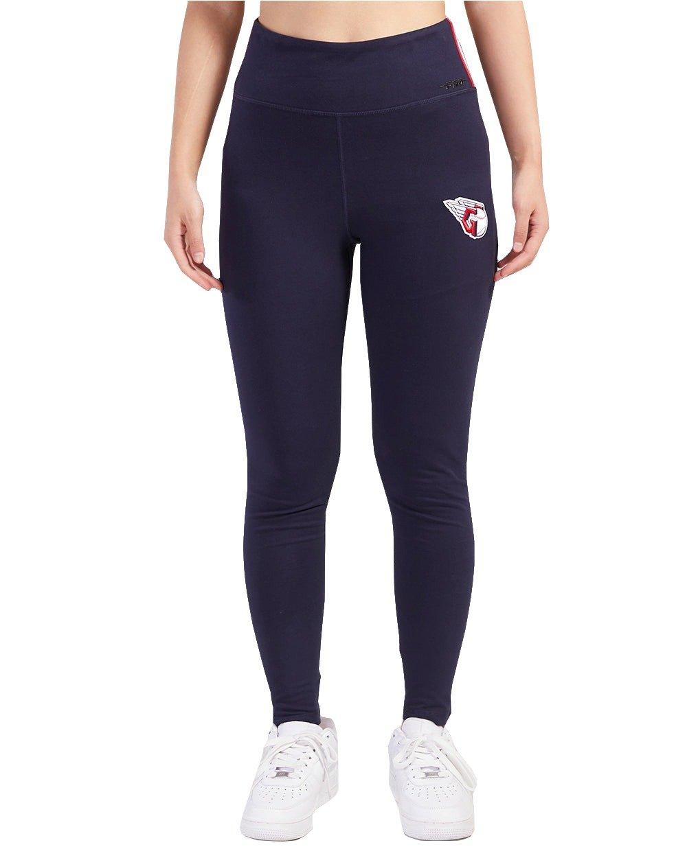 Pro Standard Women's MLB Cleveland Guardians Retro Classic Jersey Leggings - Navy - NAVY Thumbnail View 4