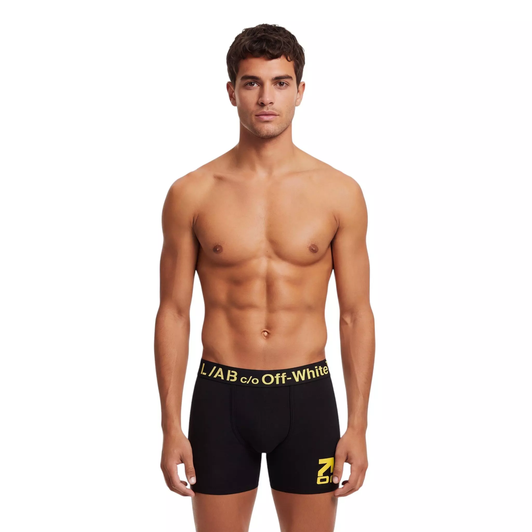 L/AB c/o Off-White Men's Belt Printed Boxer Brief - Black - BLACK