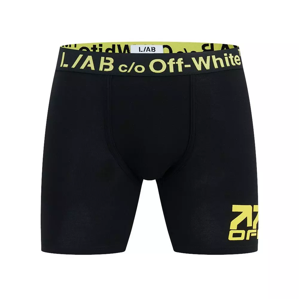 L/AB c/o Off-White Men's Belt Printed Boxer Brief - Black - BLACK