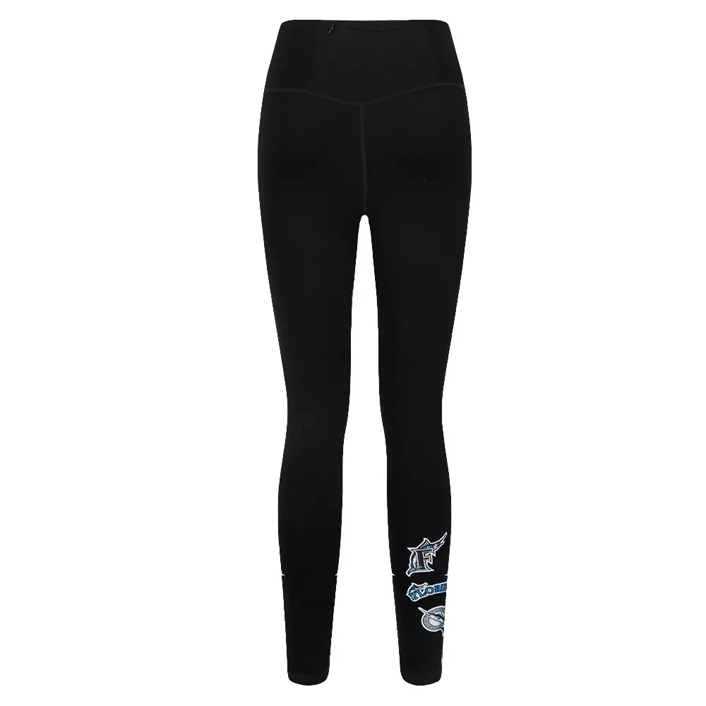 Pro Standard Women's MLB Miami Marlins Retro Classic Jersey Leggings - Black - BLACK