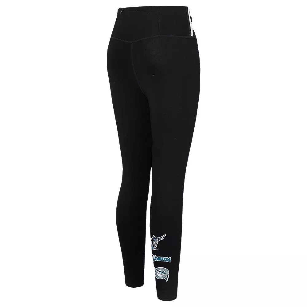 Pro Standard Women's MLB Miami Marlins Retro Classic Jersey Leggings - Black - BLACK