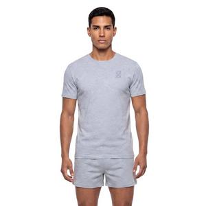 L/AB c/o Off-White Men's Short Sleeve Crewneck Undershirt (3 Pack) - Black/White/Grey - BLACK/WHITE/GREY