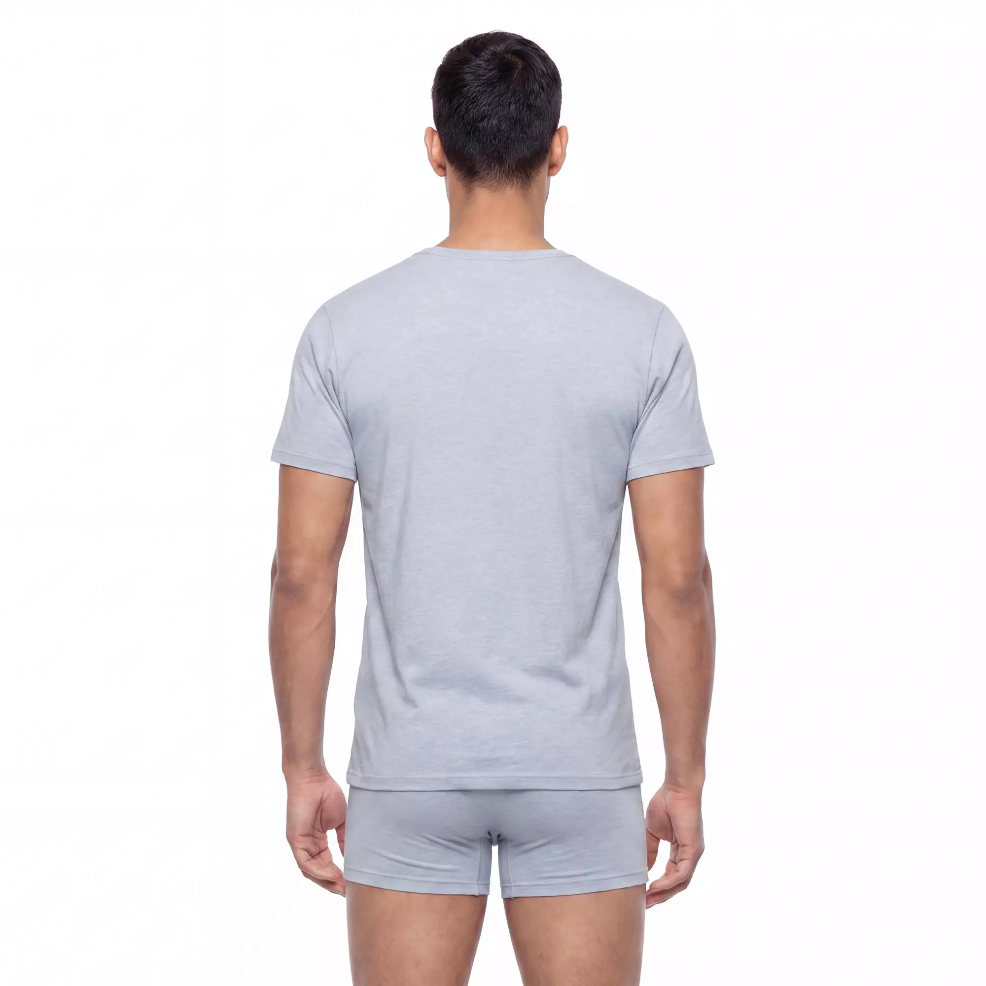 L/AB c/o Off-White Men's Short Sleeve Crewneck Undershirt (3 Pack) - Black/White/Grey - BLACK/WHITE/GREY