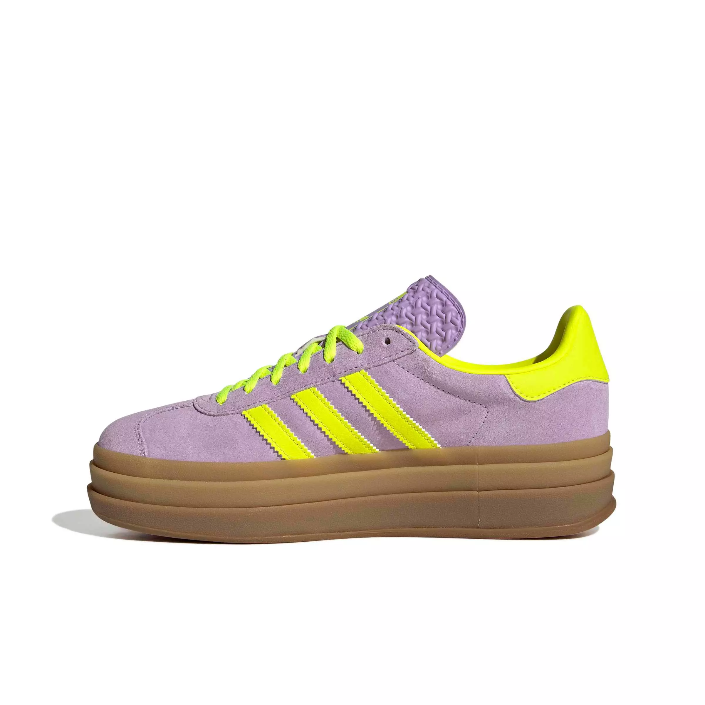 adidas Originals Gazelle Bold "Powder Plum/Solar Yellow/Gold Metallic" Women's Shoe - PLUM/YELLOW/GOLD