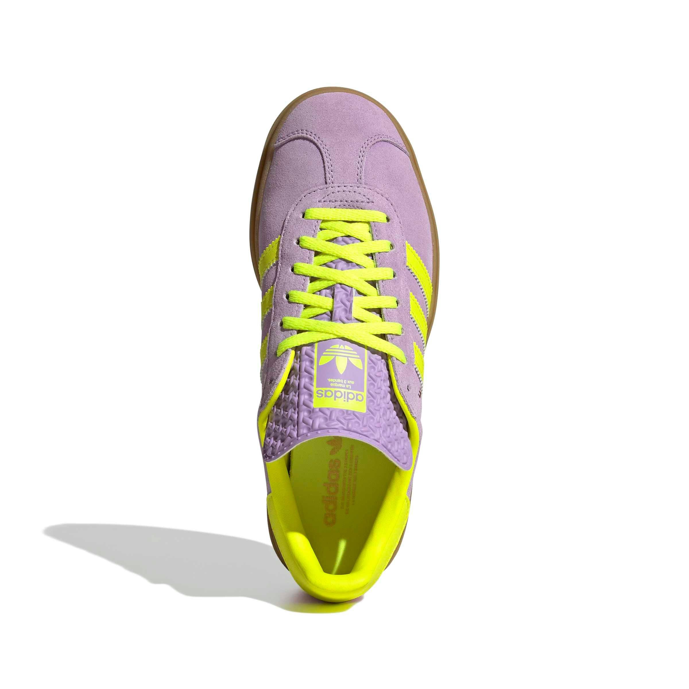 adidas Originals Gazelle Bold "Powder Plum/Solar Yellow/Gold Metallic" Women's Shoe - PLUM/YELLOW/GOLD Thumbnail View 4