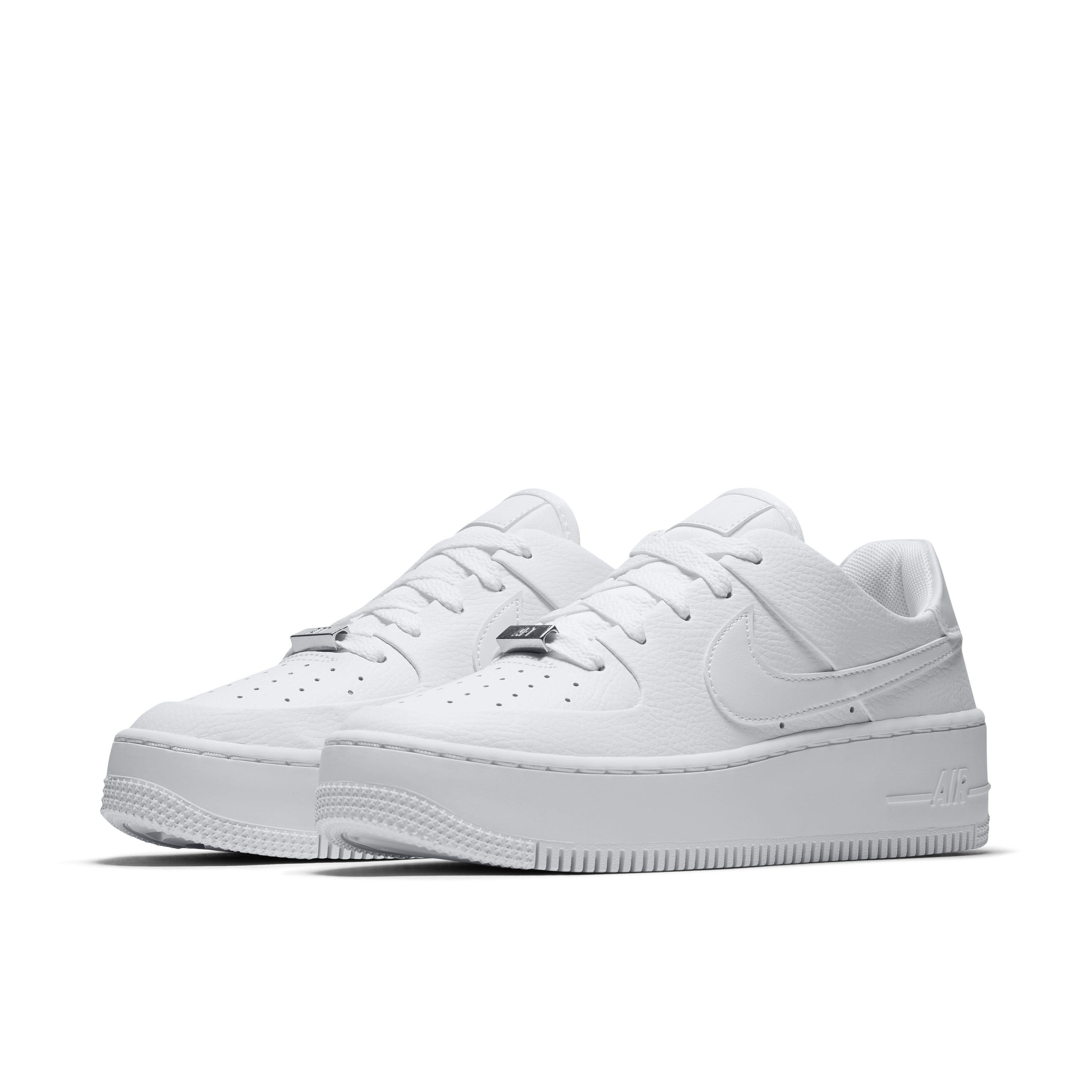 Nike Air Force 1 Sage Low "White/White/White" Women's Shoe - WHITE/WHITE/WHITE Thumbnail View 3