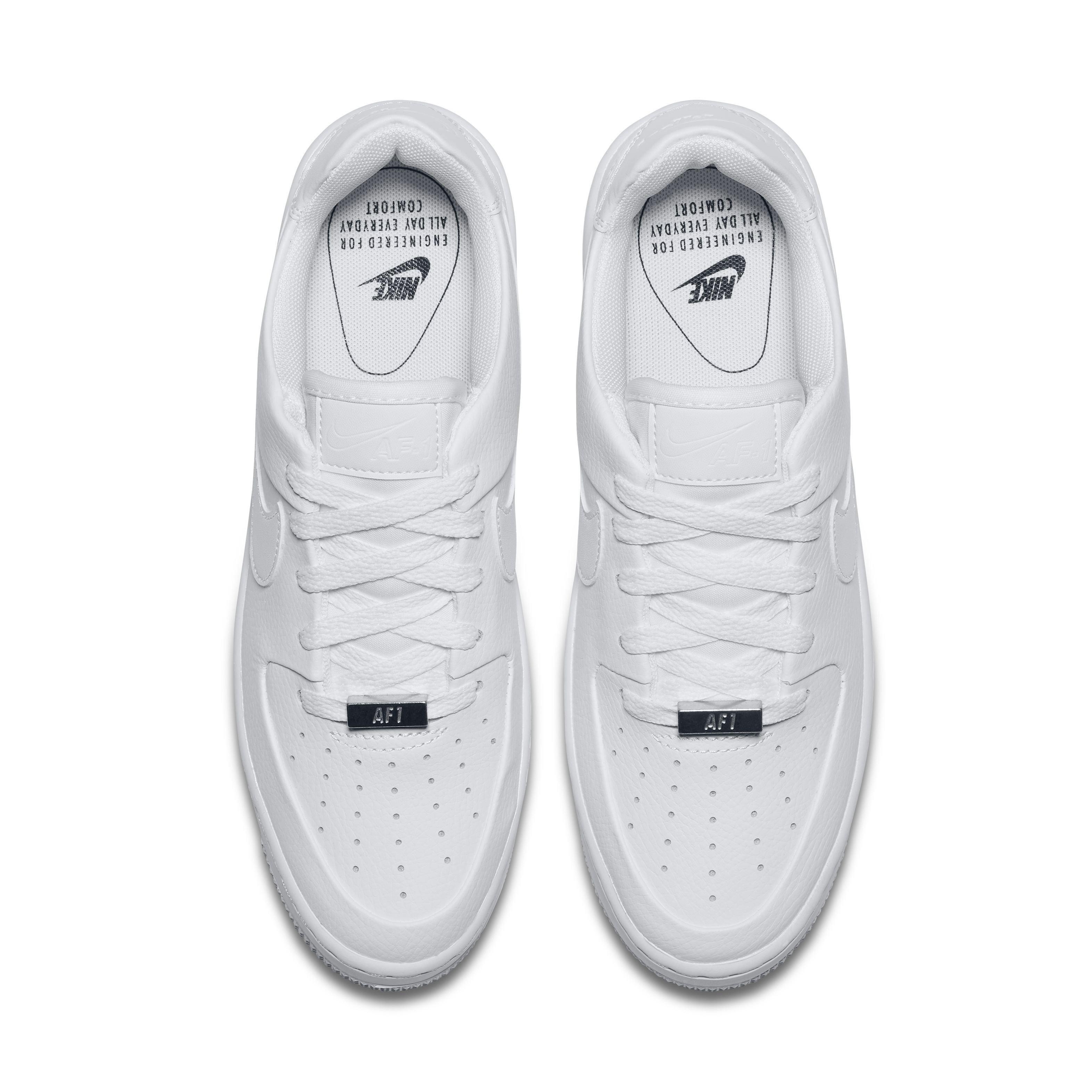 Nike Air Force 1 Sage Low "White/White/White" Women's Shoe - WHITE/WHITE/WHITE Thumbnail View 4