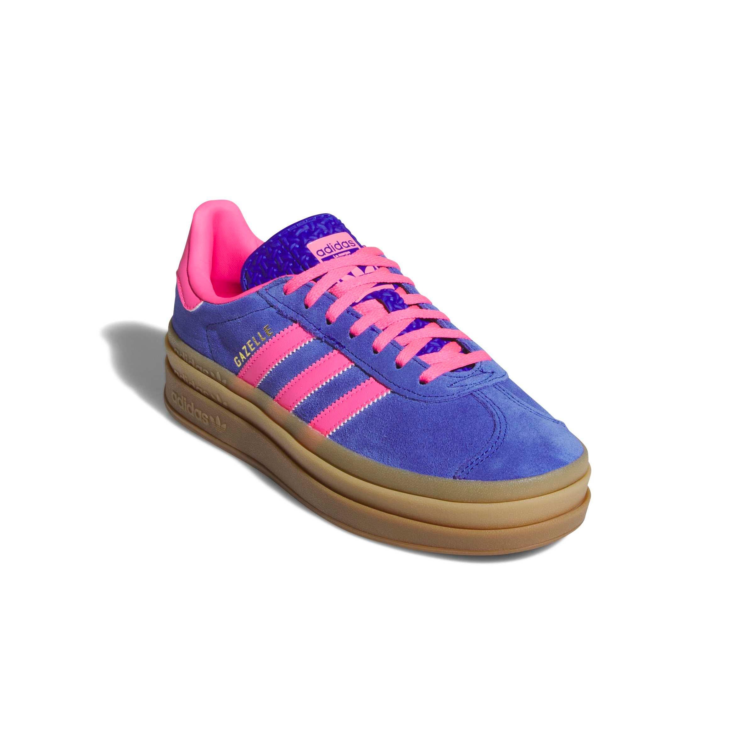 adidas Originals Gazelle Bold "Lucid Blue/Lucid Pink/Gold Metallic" Women's Shoe - BLUE/PINK/GOLD Thumbnail View 3