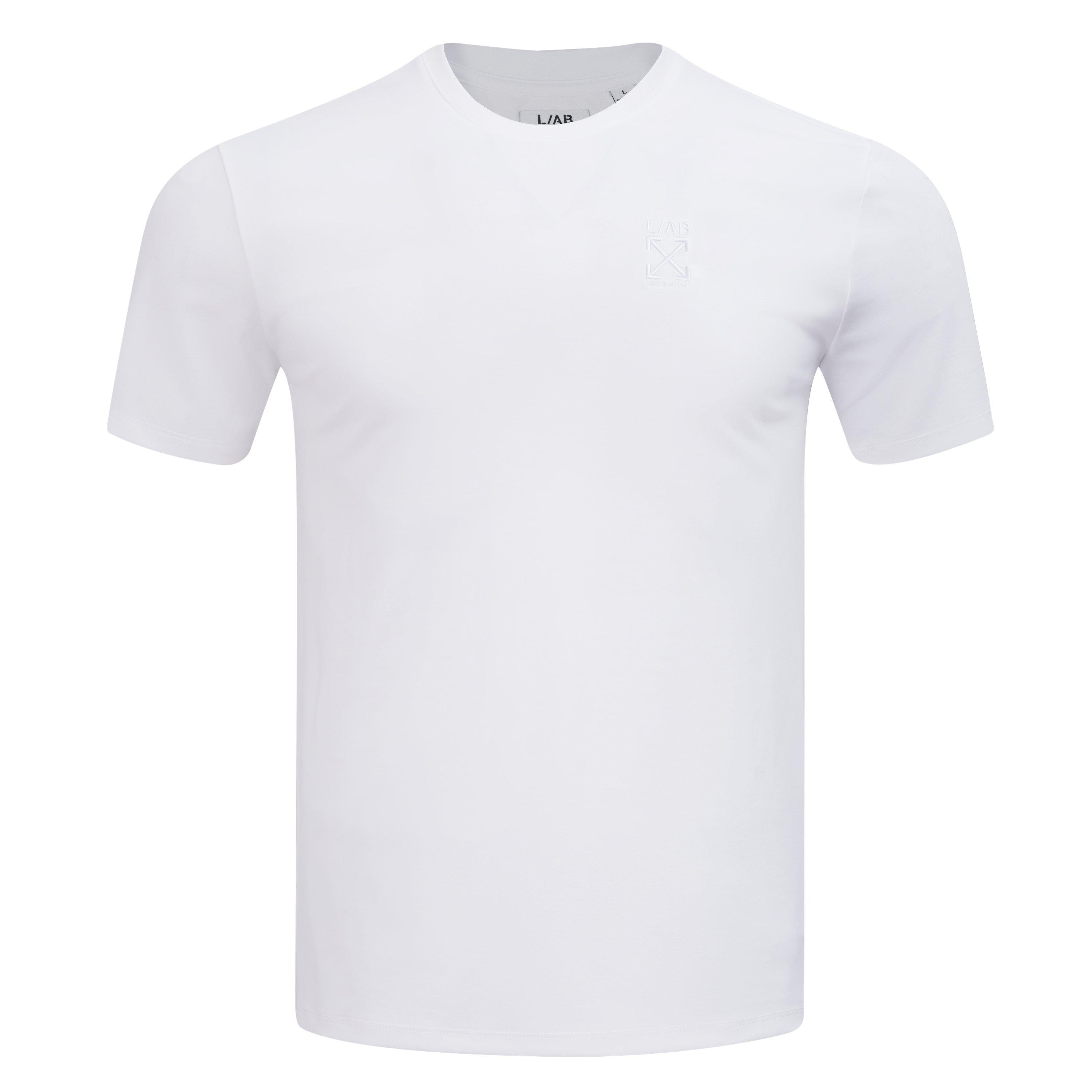 L/AB c/o Off-White Men's Short Sleeve Crewneck Undershirt (3 Pack) - White - WHITE