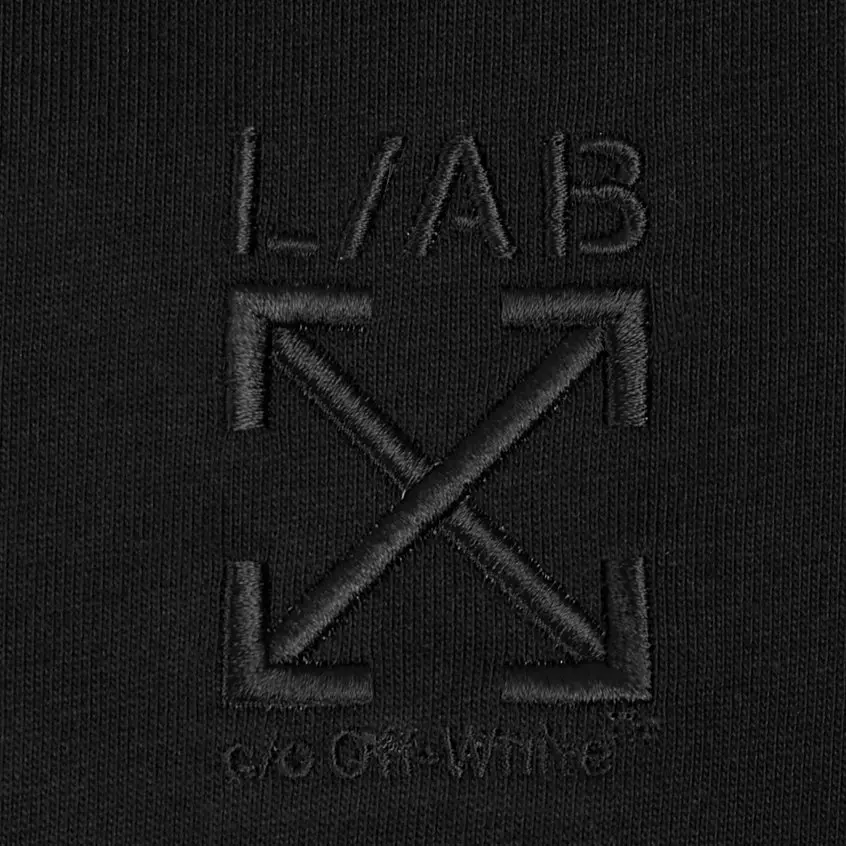 L/AB c/o Off-White Men's Clamp Arrows Chest Logo Slim Crew Undershirt (3 Pack) - Black - BLACK