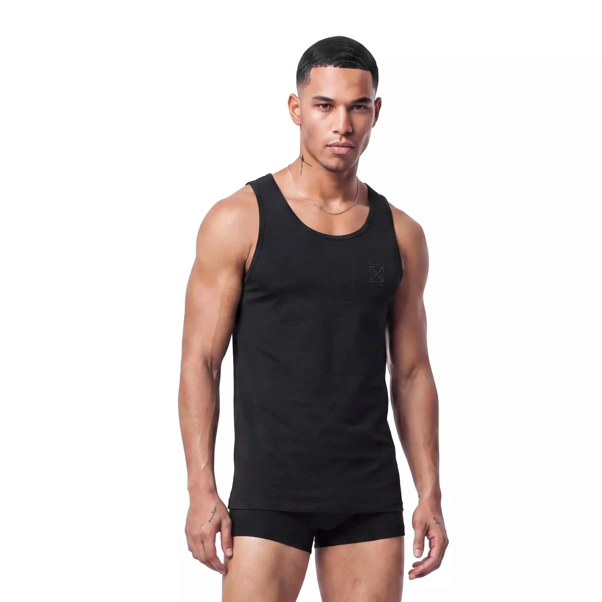 L/AB c/o Off-White Clamp Arrows Classic Fit Tank Tops (3 Pack) - Black - BLACK