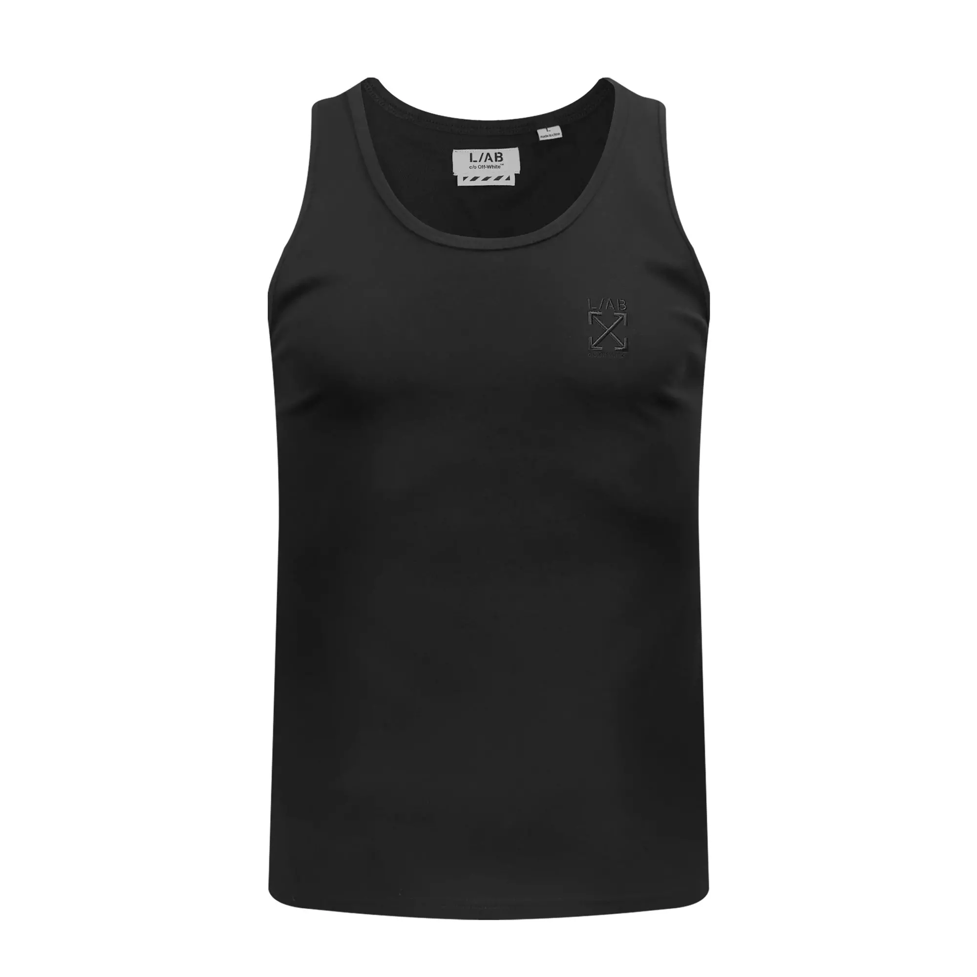 L/AB c/o Off-White Clamp Arrows Classic Fit Tank Tops (3 Pack) - Black - BLACK